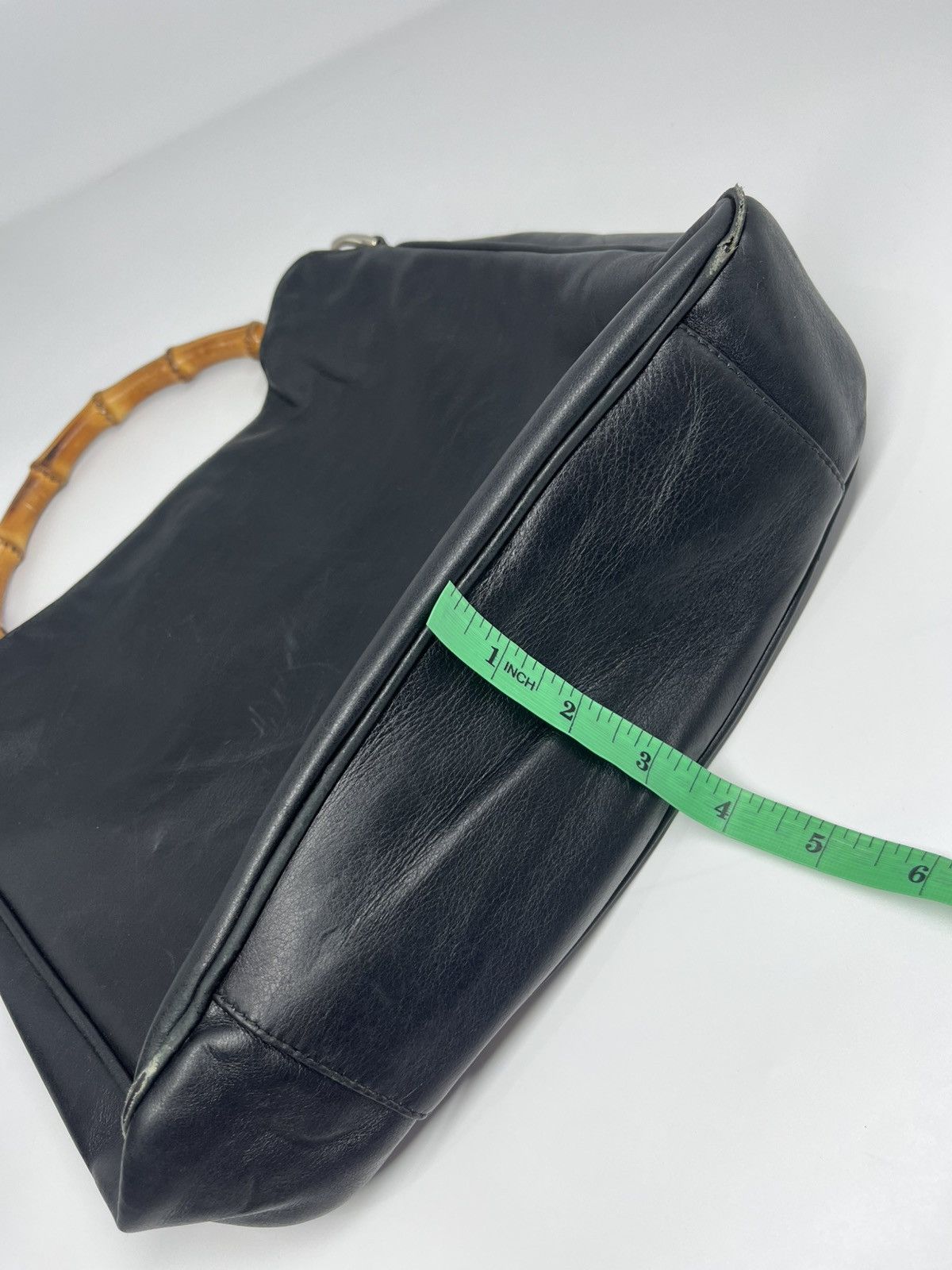 Gucci Authentic GUCCI Bamboo Leather Handbag Bag Size ONE SIZE - 15 Thumbnail
