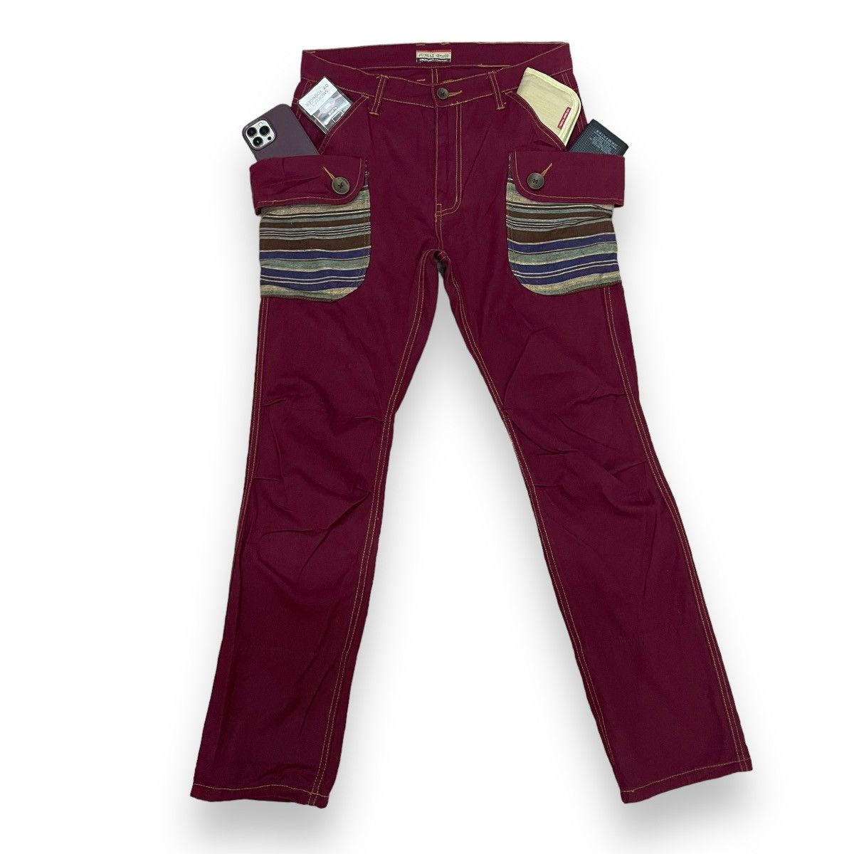 image of 20471120 x Beauty Beast Jungle Storm Native Cargo Pants in Maroon, Men's (Size 31)