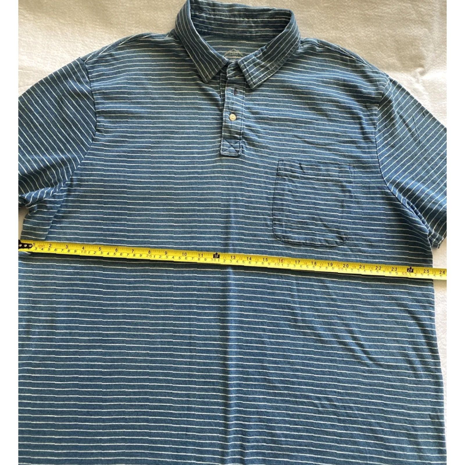 Vintage St. John's Bay Polo Shirt Men’s XXL Deep Aqua Stripes Lightweight / 17-37 Polo Shirt Mens XXL Deep Aqua Stripes Lightweight Sports Golf Tennis Casual Size US XXL / EU 58 / 5 - 4 Thumbnail