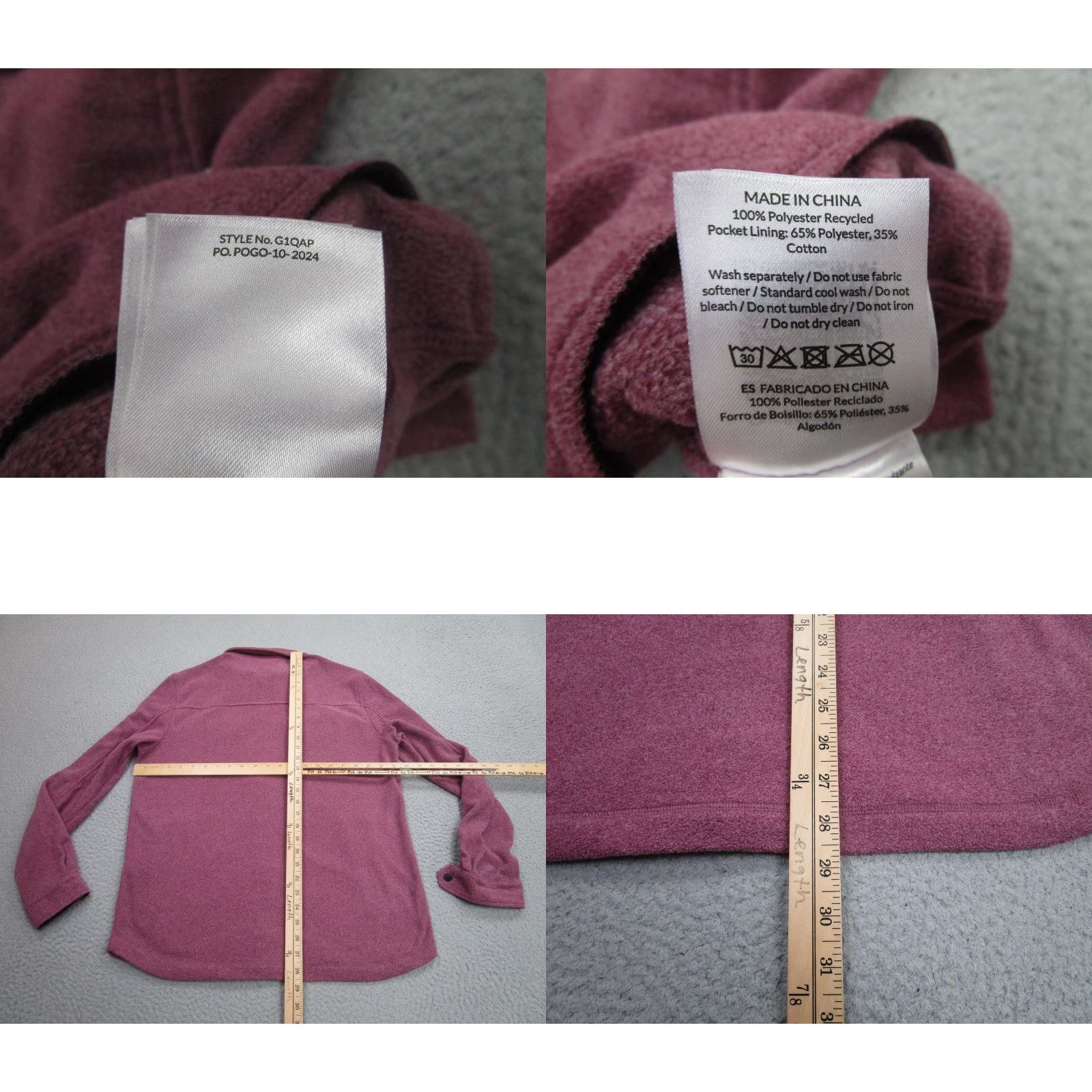 Vintage Passenger Jacket Mens Small Purple Fleece Lined Snap Front Shirt Jacket Casual Size US S / EU 44-46 / 1 - 8 Thumbnail