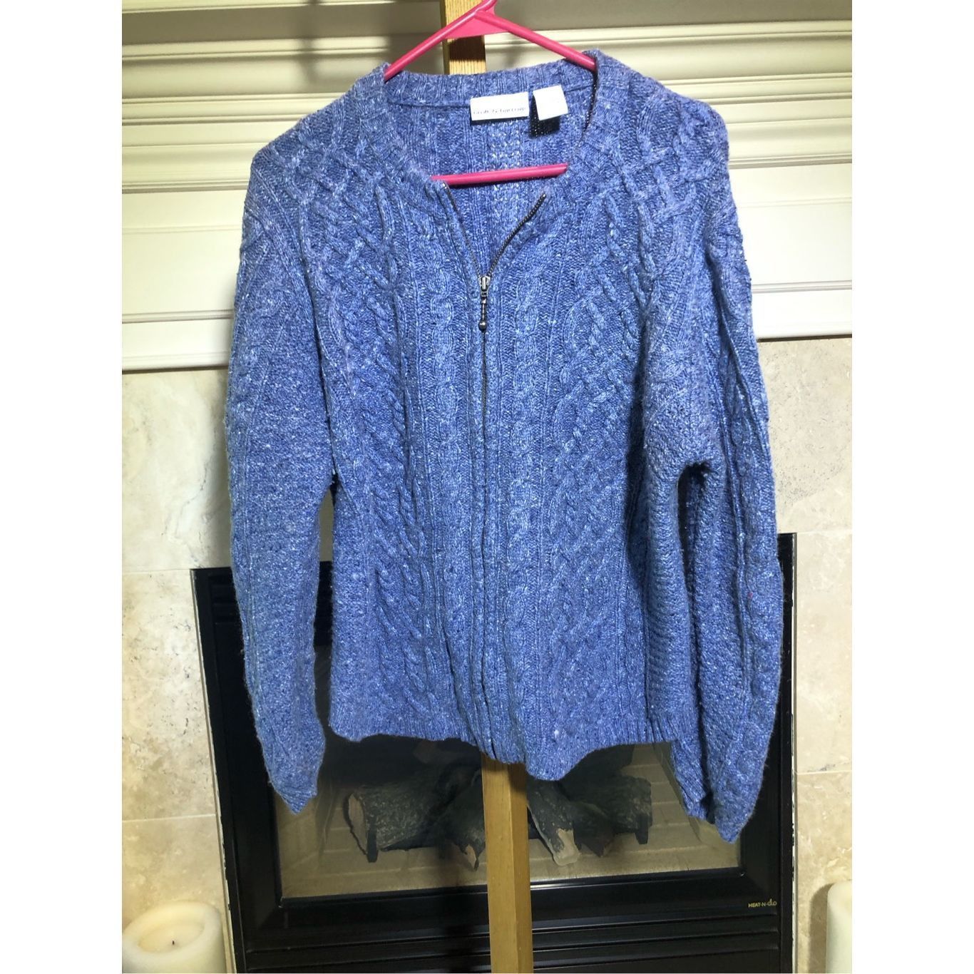 Croft & Barrow Croft & Barrow Women’s Periwinkle Blue Sweater Zip Up Jacket Size L / US 10 / IT 46 - 1 Thumbnail