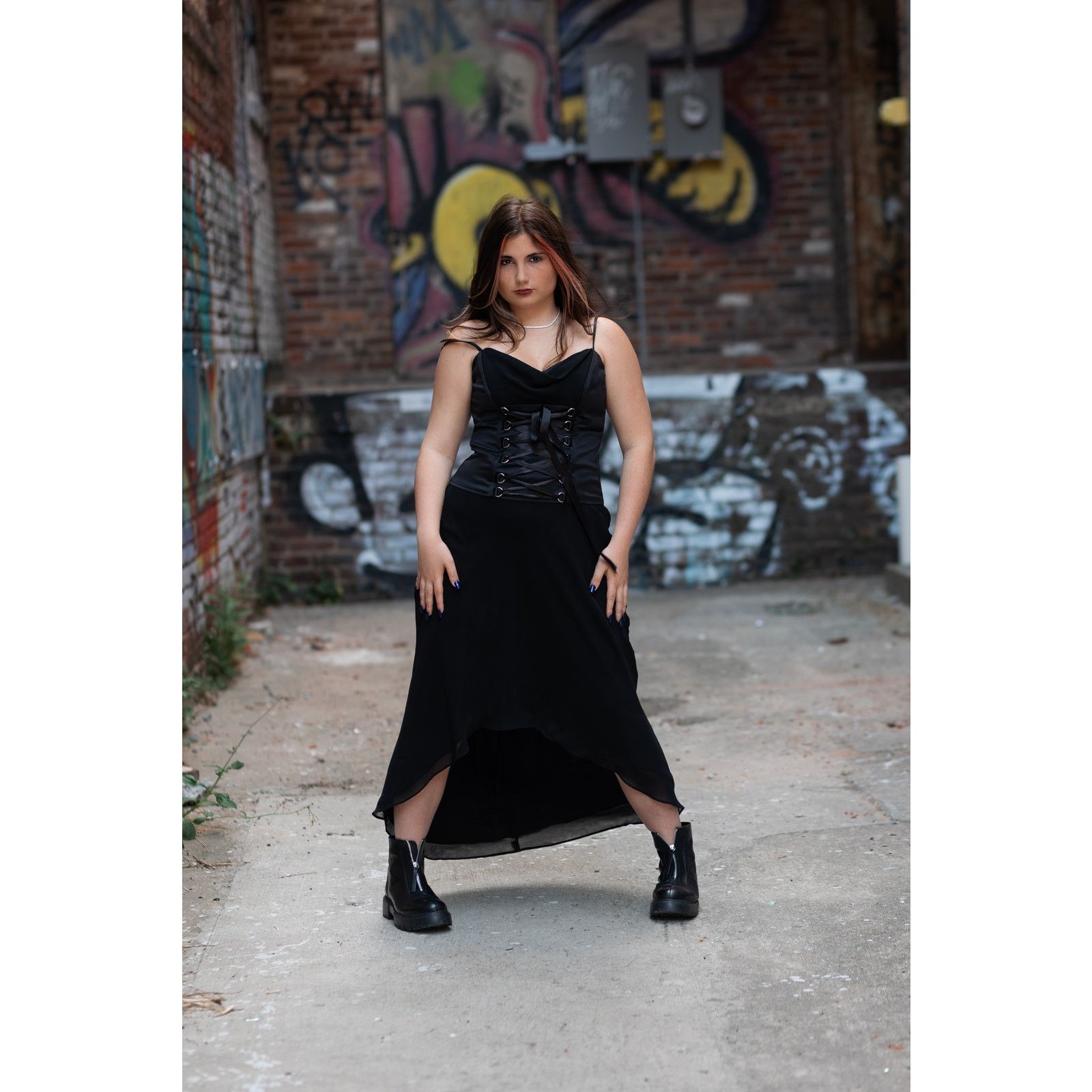 Other Y2K Cachet Black Corset Midi Lace-Up WhimsiGoth/Grunge Sz 6 Size M / US 6-8 / IT 42-44 - 1 Thumbnail