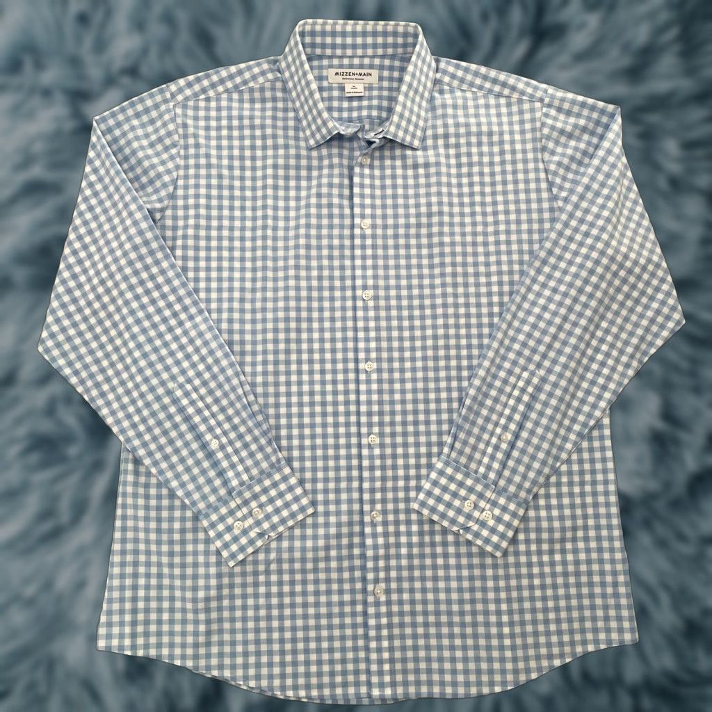 Mizzen+Main VINTAGE Mizzen+Main Shirt Men’s XL Blue Checkered Button-Up Performance Casual Size US XL / EU 56 / 4 - 1 Thumbnail