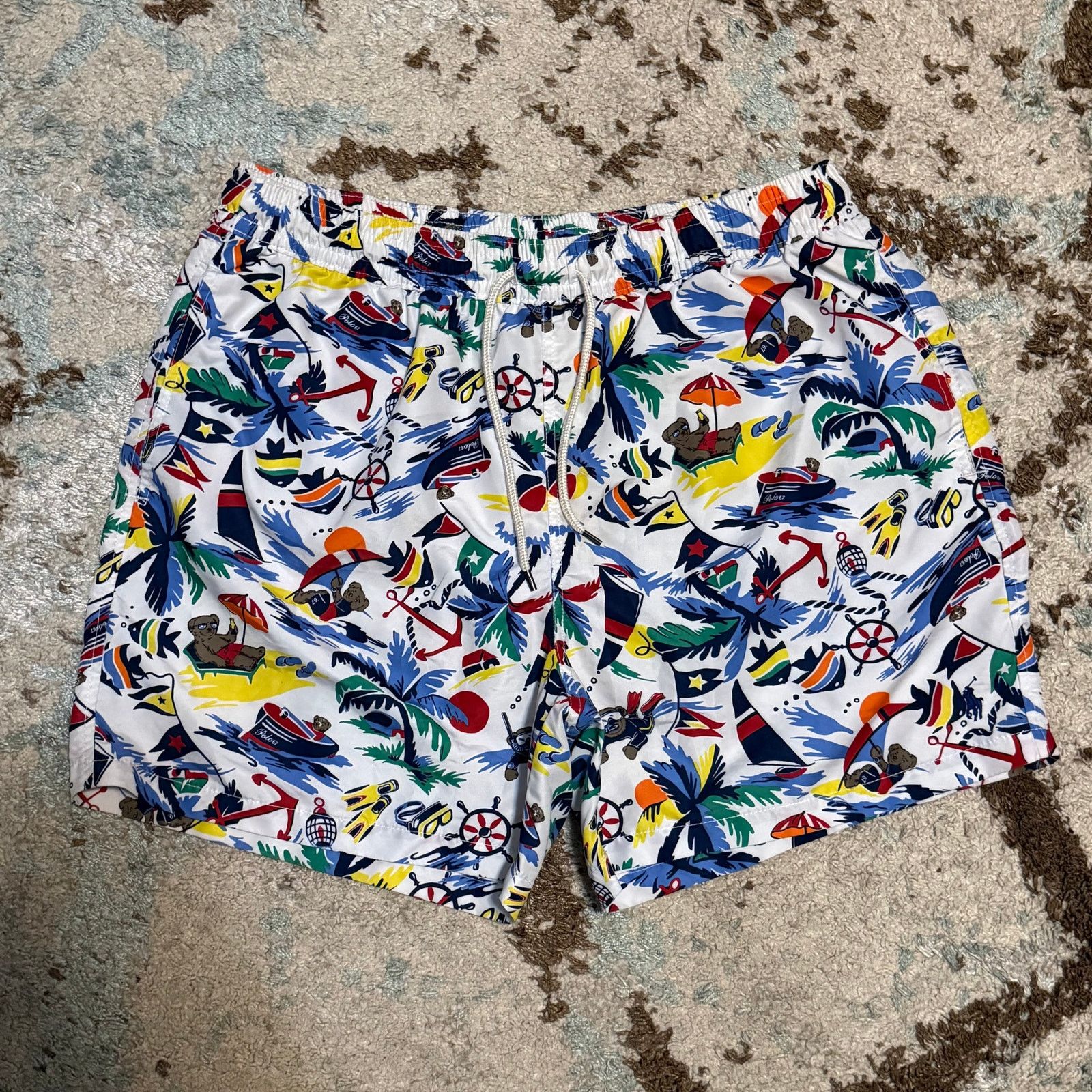 Polo Ralph Lauren Polo Ralph Lauren Polo Bear Watersports Swim Trunks Size 2XL Size US 40 / EU 56 - 1 Thumbnail