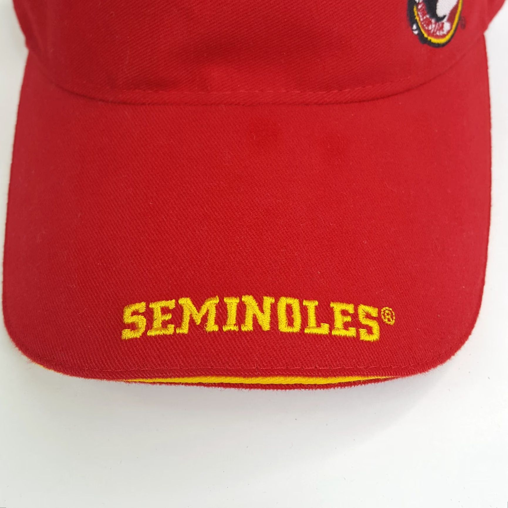 Vintage VINTAGE Florida State Seminoles Visor Adjustable Hat Red Casual Outdoor Twill Cotton 90s Y2K College Sports University Logo Men Cap - Mens Size ONE SIZE - 4 Thumbnail