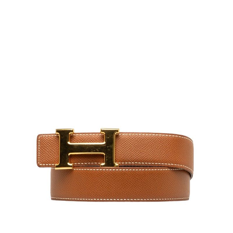 image of Hermes Courchevel Constance H Belt in Brown, Women's