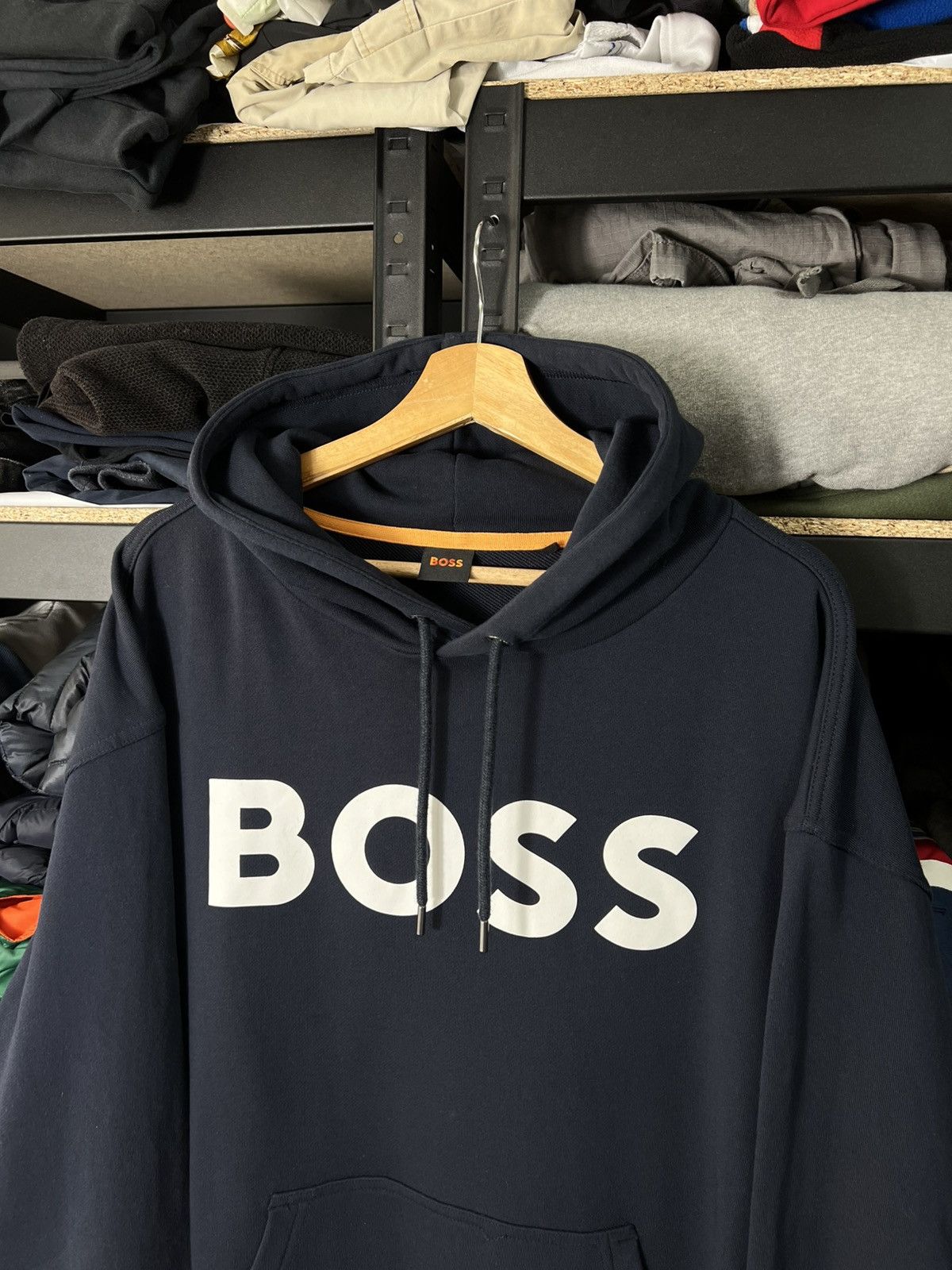 Hugo Boss Hugo Boss BOSS Logo Hoodie Navy Men’s Pullover Sweatshirt Size US L / EU 52-54 / 3 - 5 Thumbnail