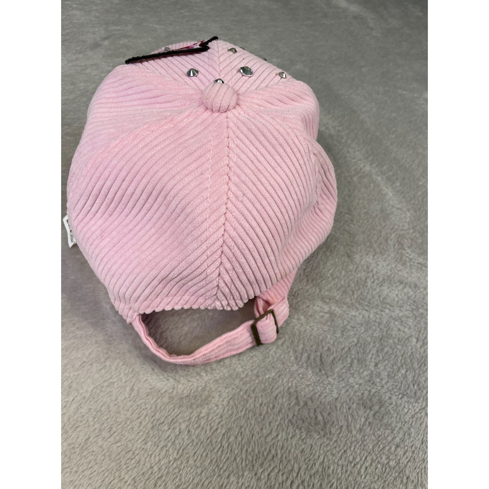 Other Pink Corduroy Hat Rose Embroidery and Rhinestone Accents Size ONE SIZE - 2 Thumbnail