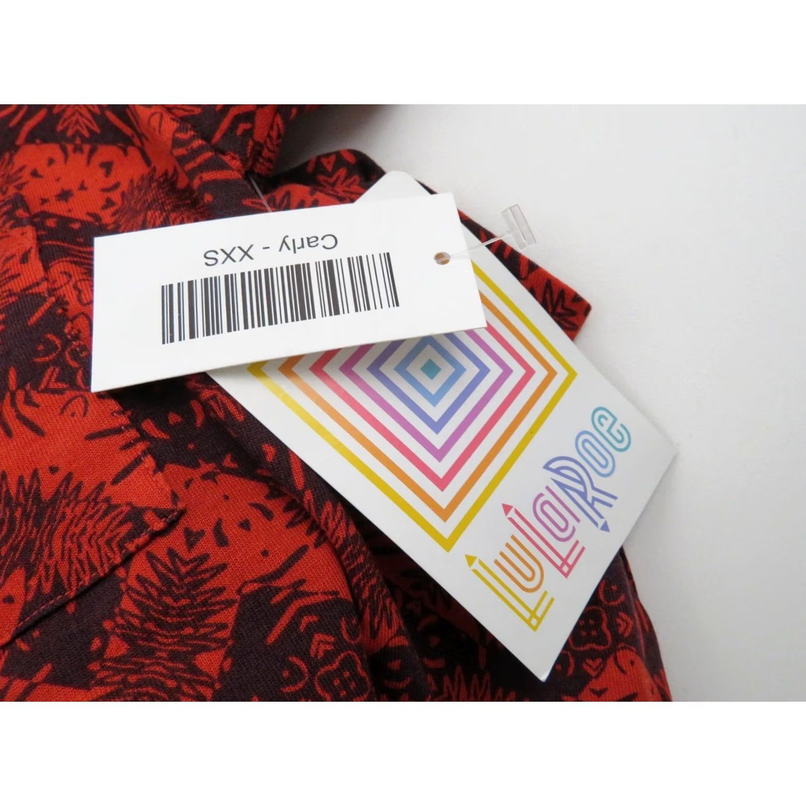 Vintage LuLaRoe Carly Dress XXS Red Black Blue Tribal Geometric Aztec Stretch Swing Size XXS / US 00 / IT 34 - 5 Thumbnail