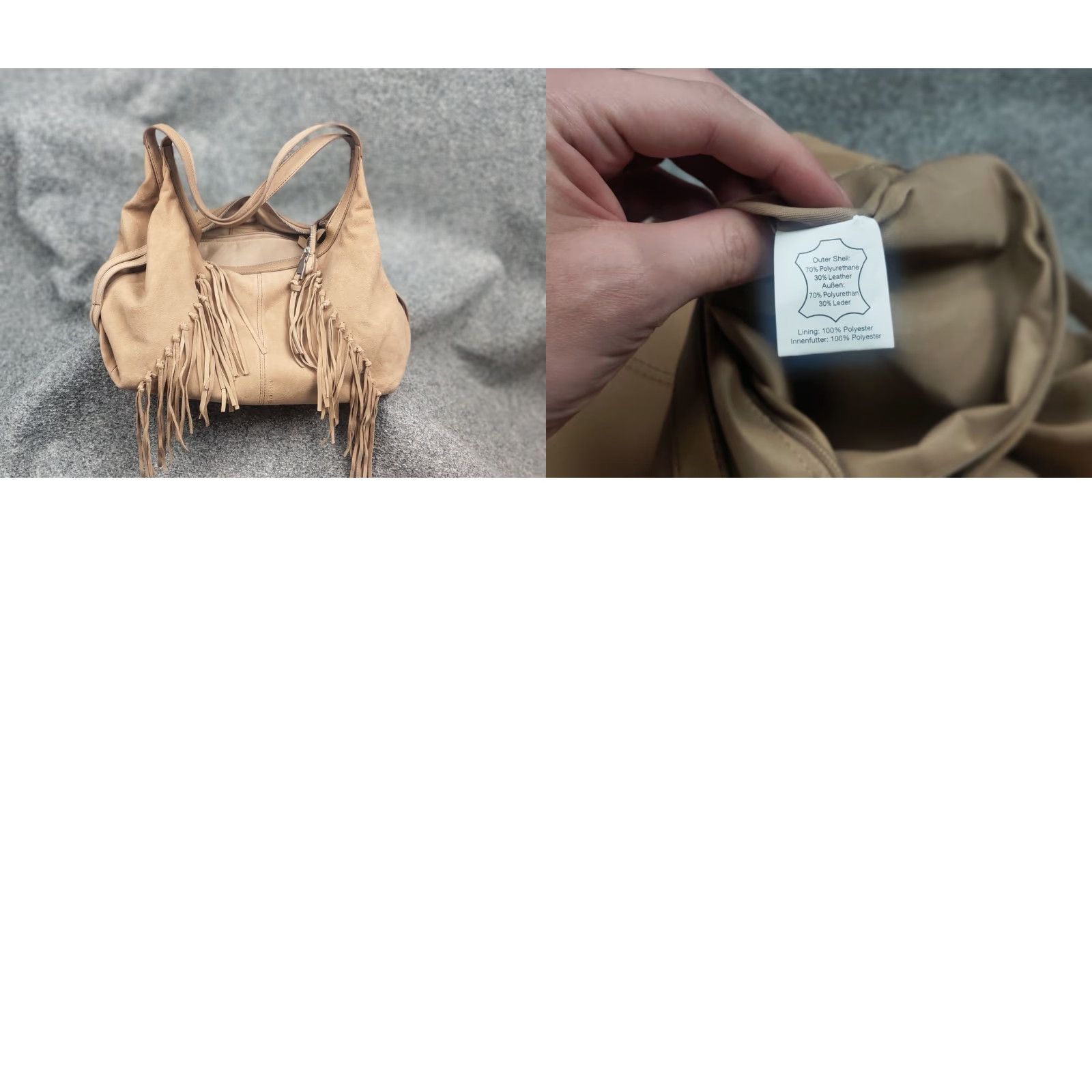 Vintage FredsBruder Design suede Leather shoulder tan fringe handbag Size ONE SIZE - 11 Thumbnail