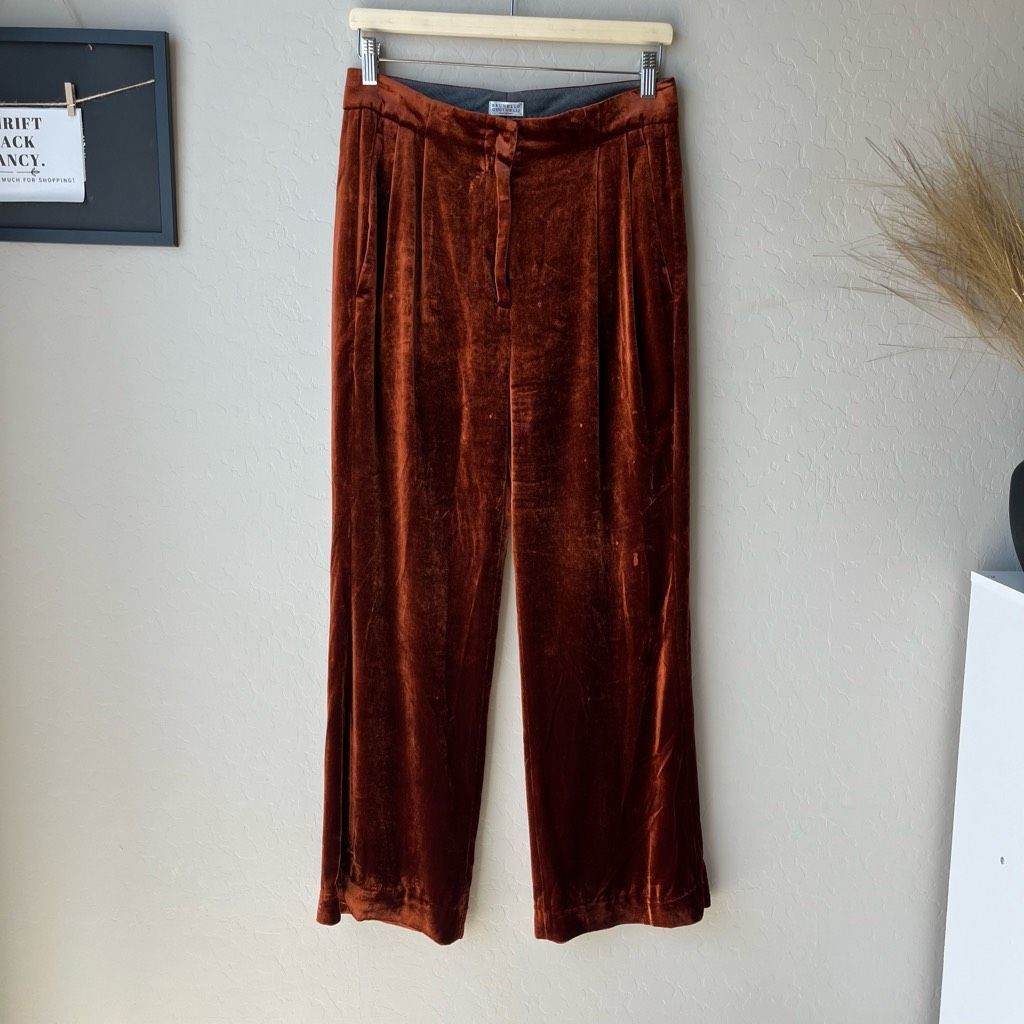 Brunello Cucinelli Pants Velvet Straight Leg Trousers Pants