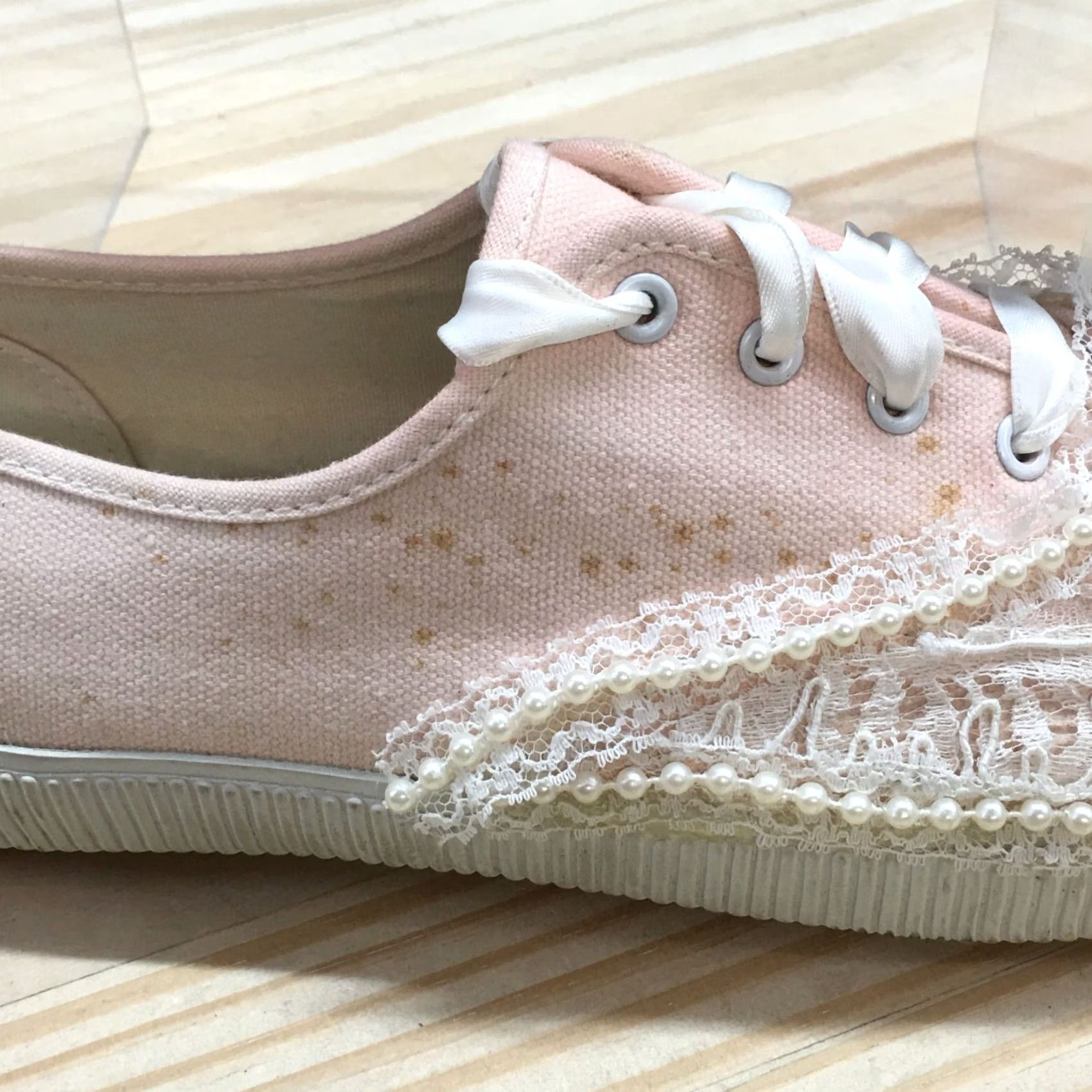 Cherokee Cherokee Shoes Womens Casual Low Top Lace Sneakers Pink White Fabric Lace Up 9.5 Size L / US 10 / IT 46 - 2 Thumbnail