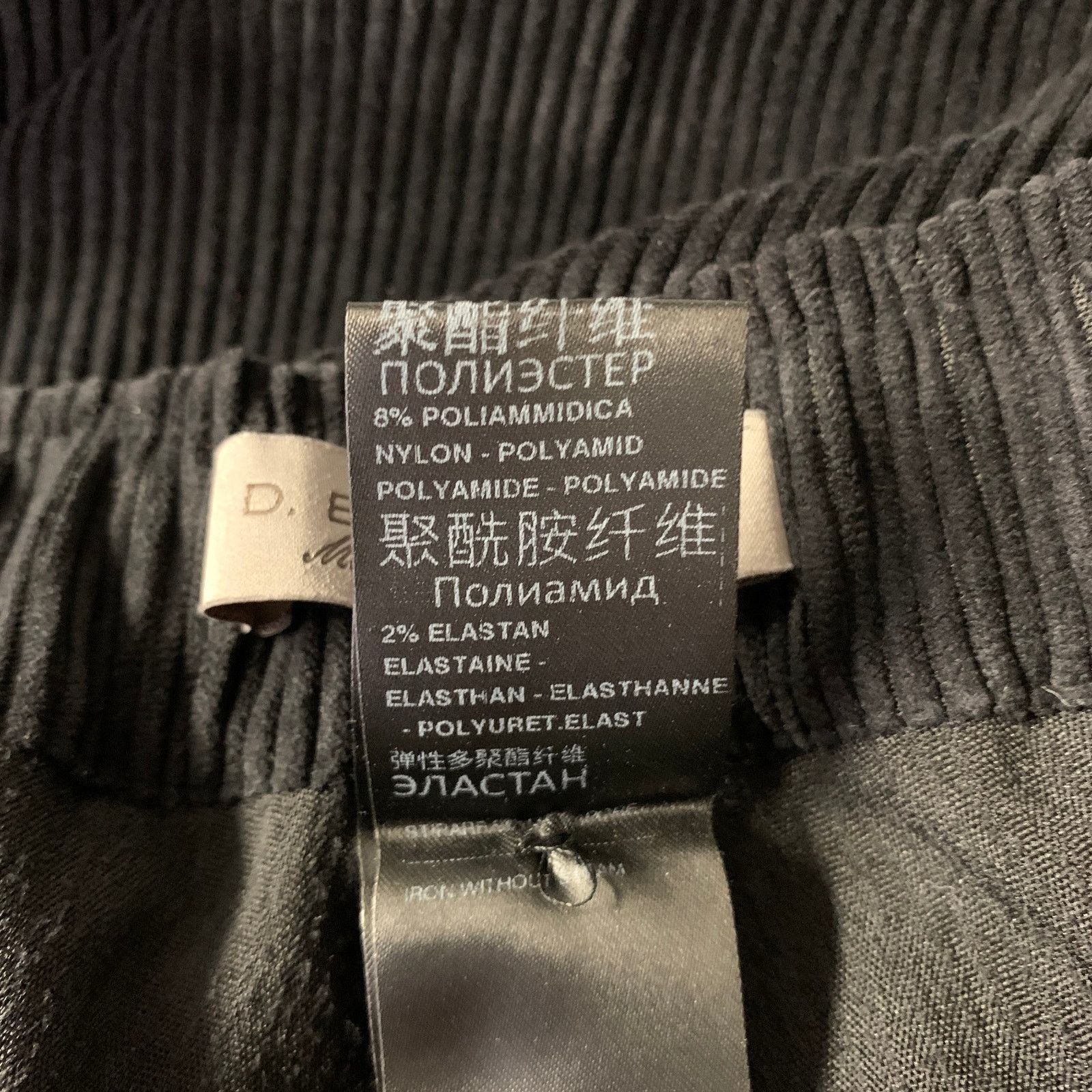 D.Exterior D. EXTERIOR Size 12 Black Polyester Elastane Corduroy Pants Size US 35 - 5 Thumbnail