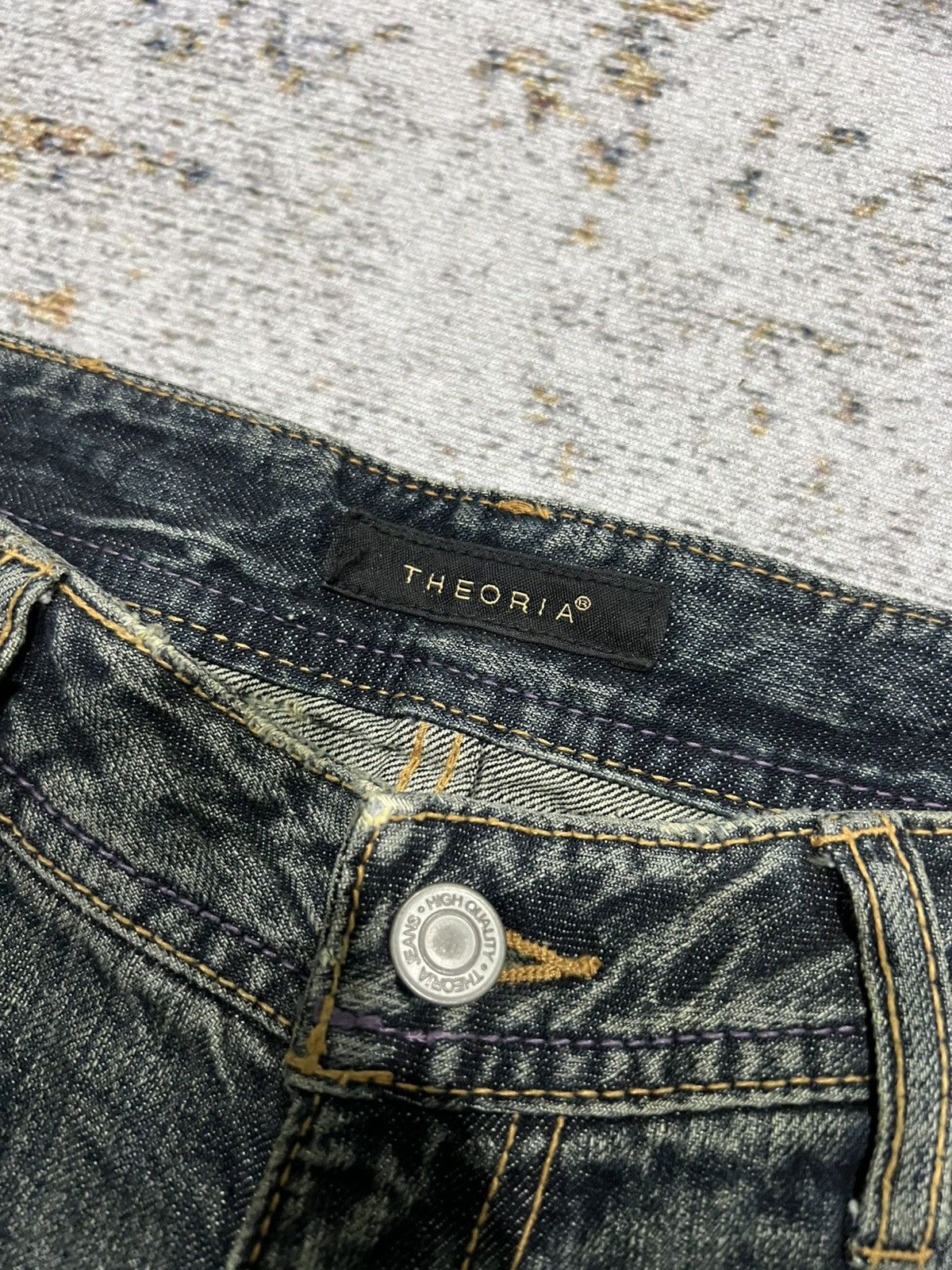 If Six Was Nine × Le Grande Bleu (L.G.B.) × Tornado Mart Theoria Mudwash Distressed Splatter Flared Denim Size US 30 / EU 46 - 5 Thumbnail