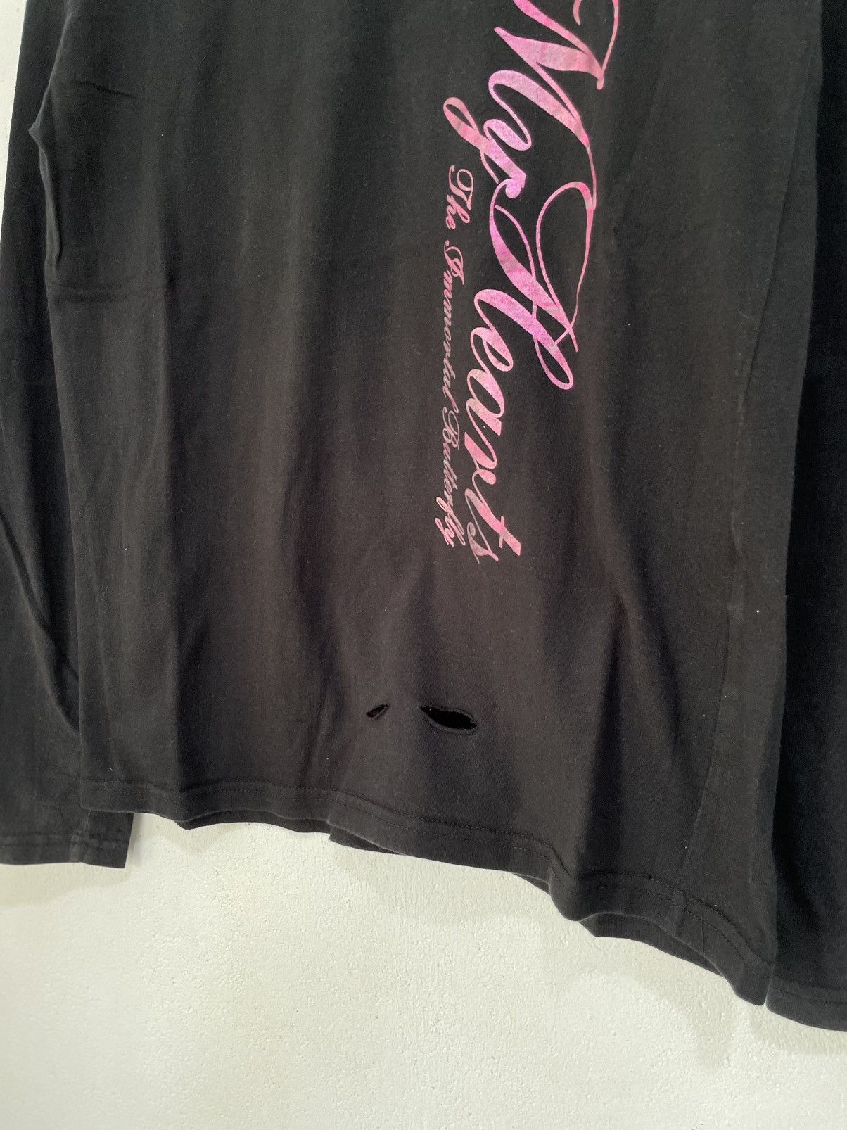 Japanese Distressed Longsleeve Poem Skull