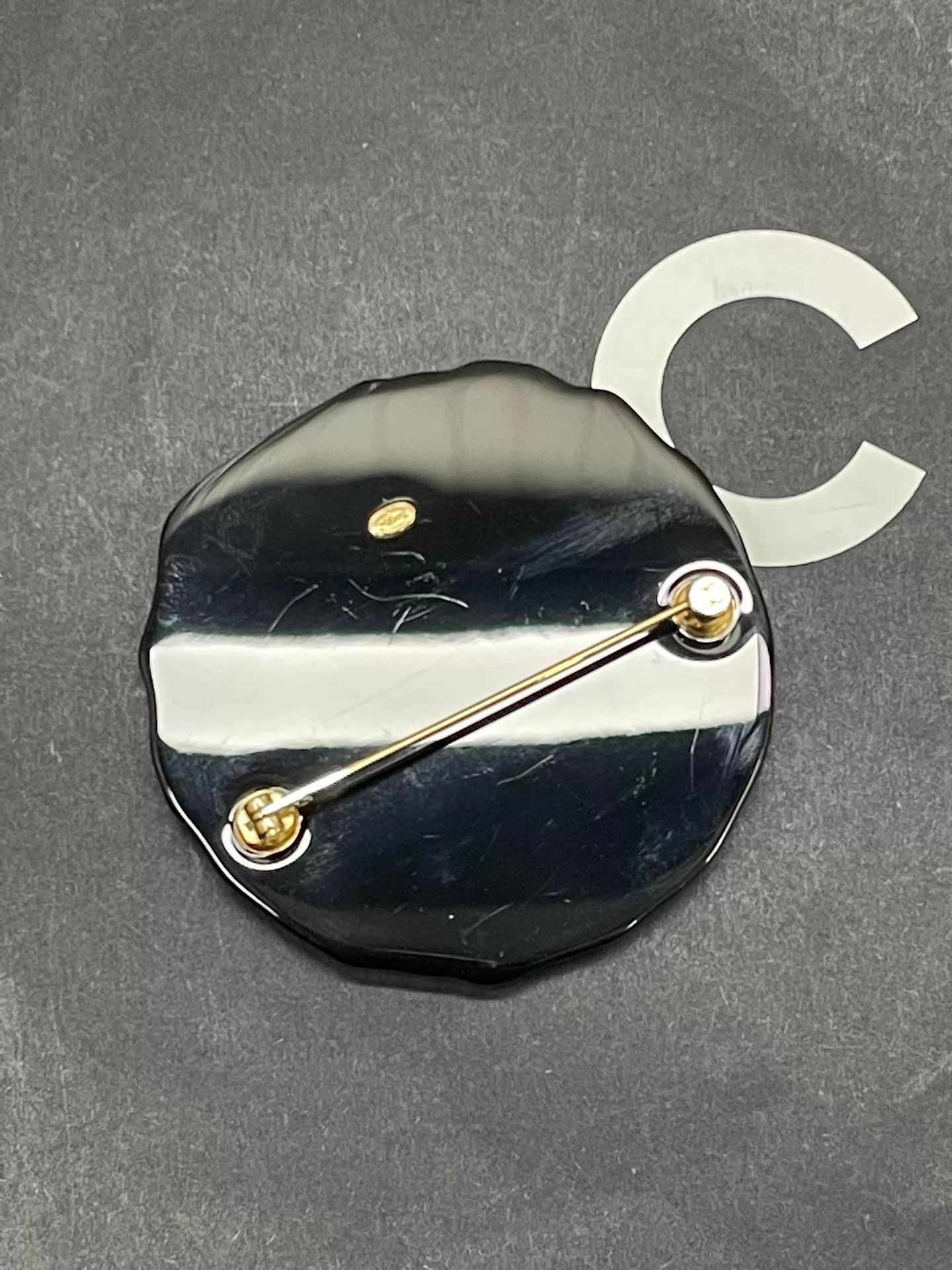Chanel Chanel Yellow Double C Comic Graffiti Acrylic Sun Brooch Size ONE SIZE - 3 Thumbnail