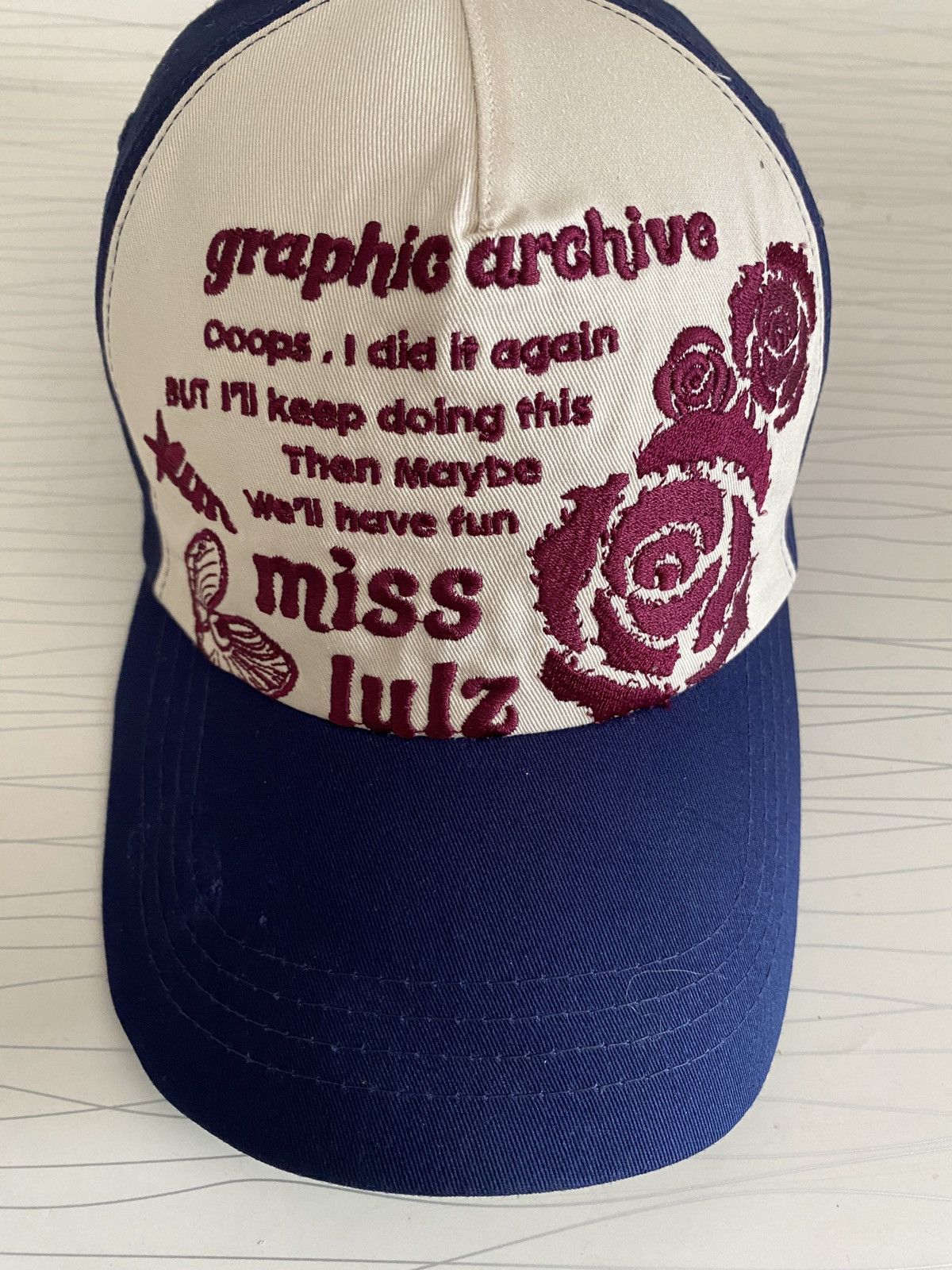 If Six Was Nine y2k Graphic Archive Misslulz Poem Strap Cap Size ONE SIZE - 2 Thumbnail