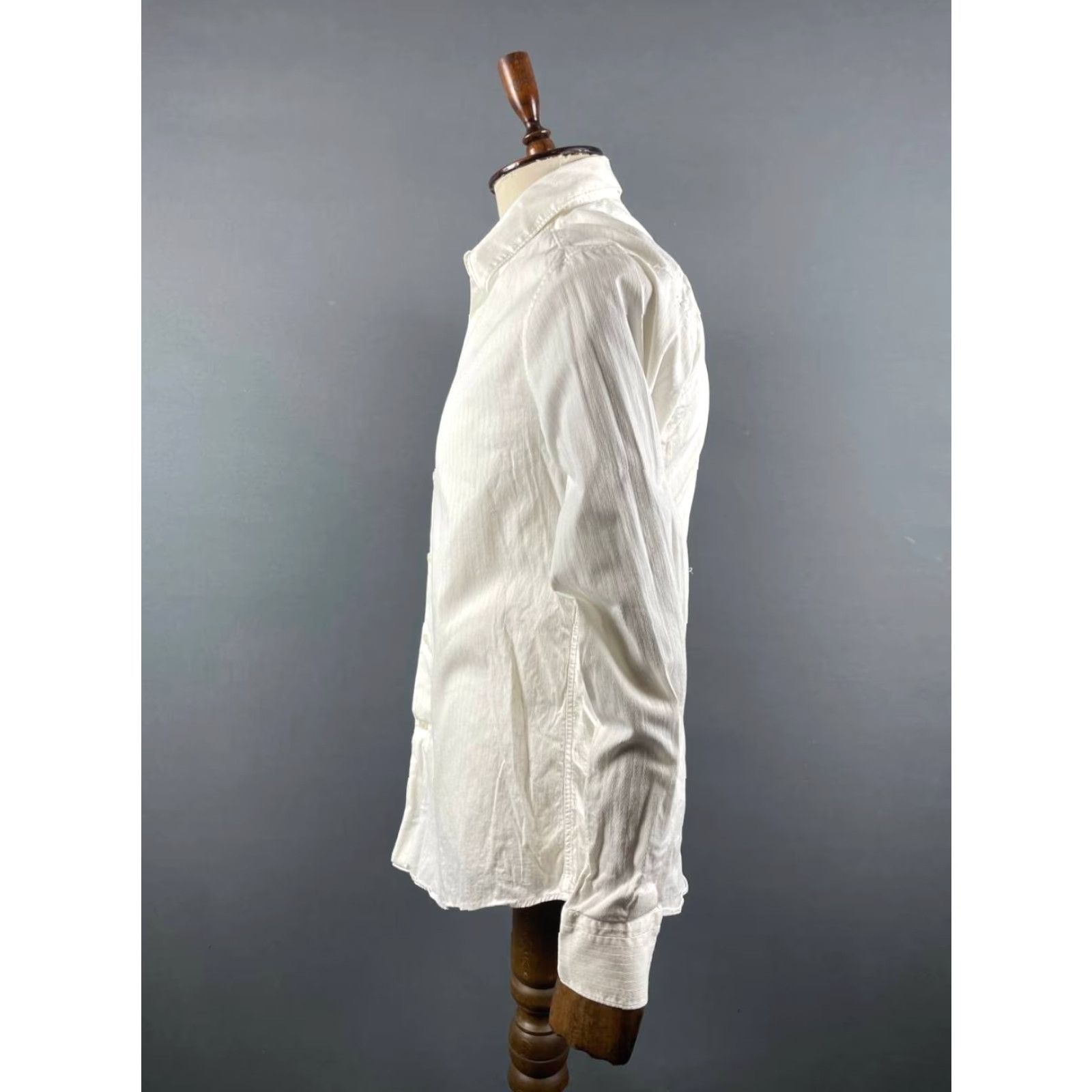 Vintage Versace Collection Mens Button-Up Shirt 42 White Cotton Long Sleeve Button-Down Collared Casual Business Formal Size US XL / EU 56 / 4 - 7 Thumbnail