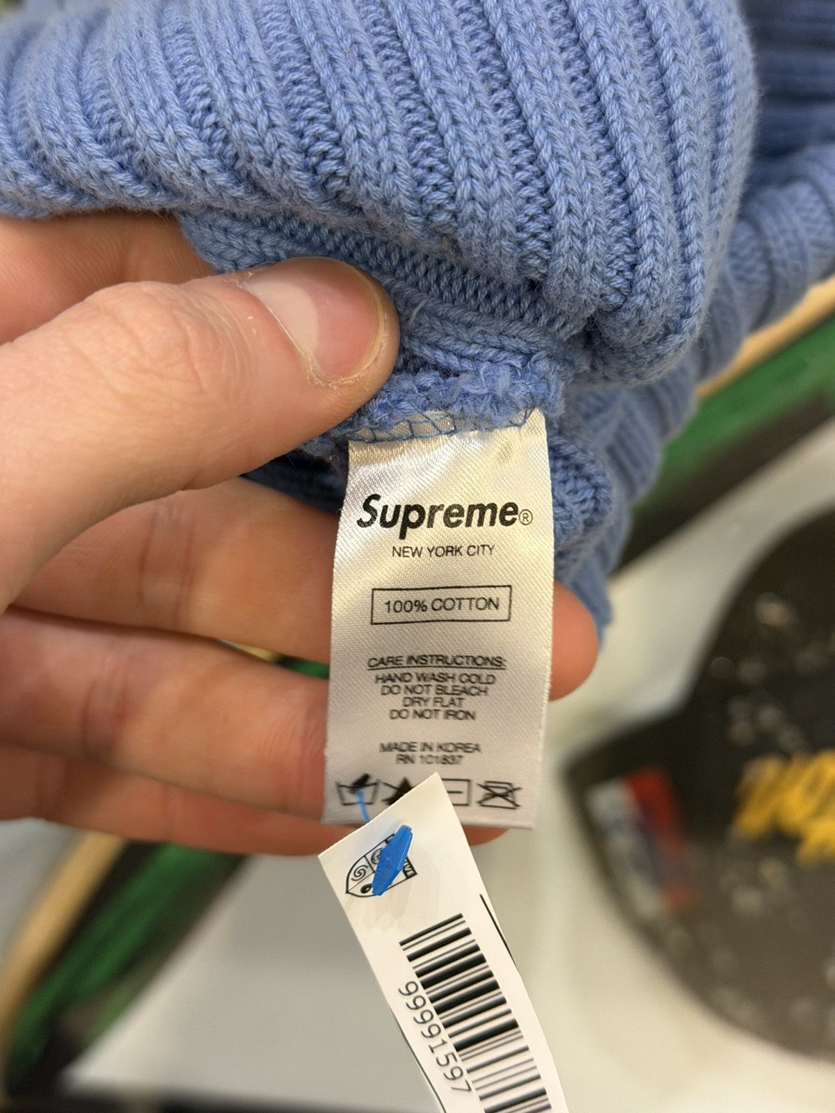 Supreme Supreme Overdyed Ribbed Beanie - Blue Size ONE SIZE - 8 Thumbnail