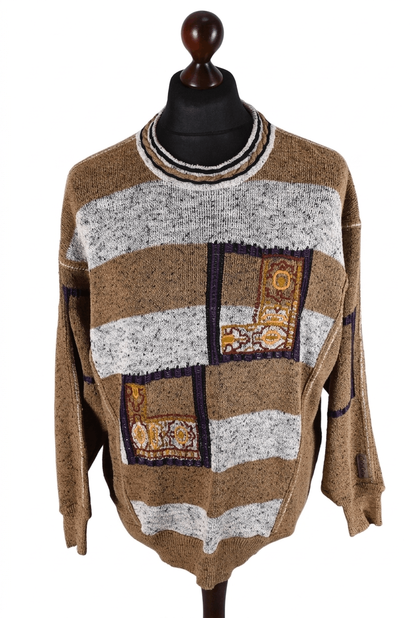 Carlo Colucci Carlo Colucci Vintage Graphic Knit Pattern Sweater Size US XL / EU 56 / 4 - 1 Thumbnail
