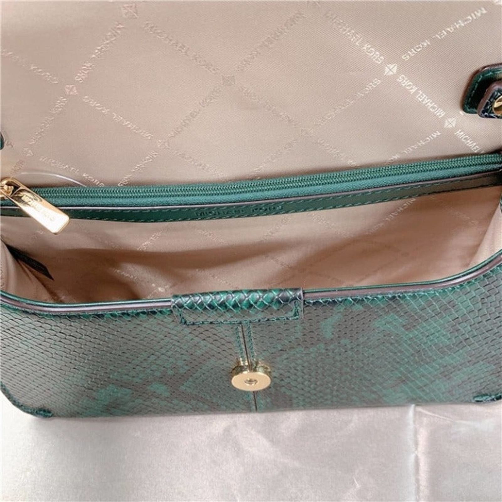 Michael Kors Michael Kors 35F1G6SL3G Sonia Medium Snake Embossed Faux Bag Size ONE SIZE - 4 Thumbnail
