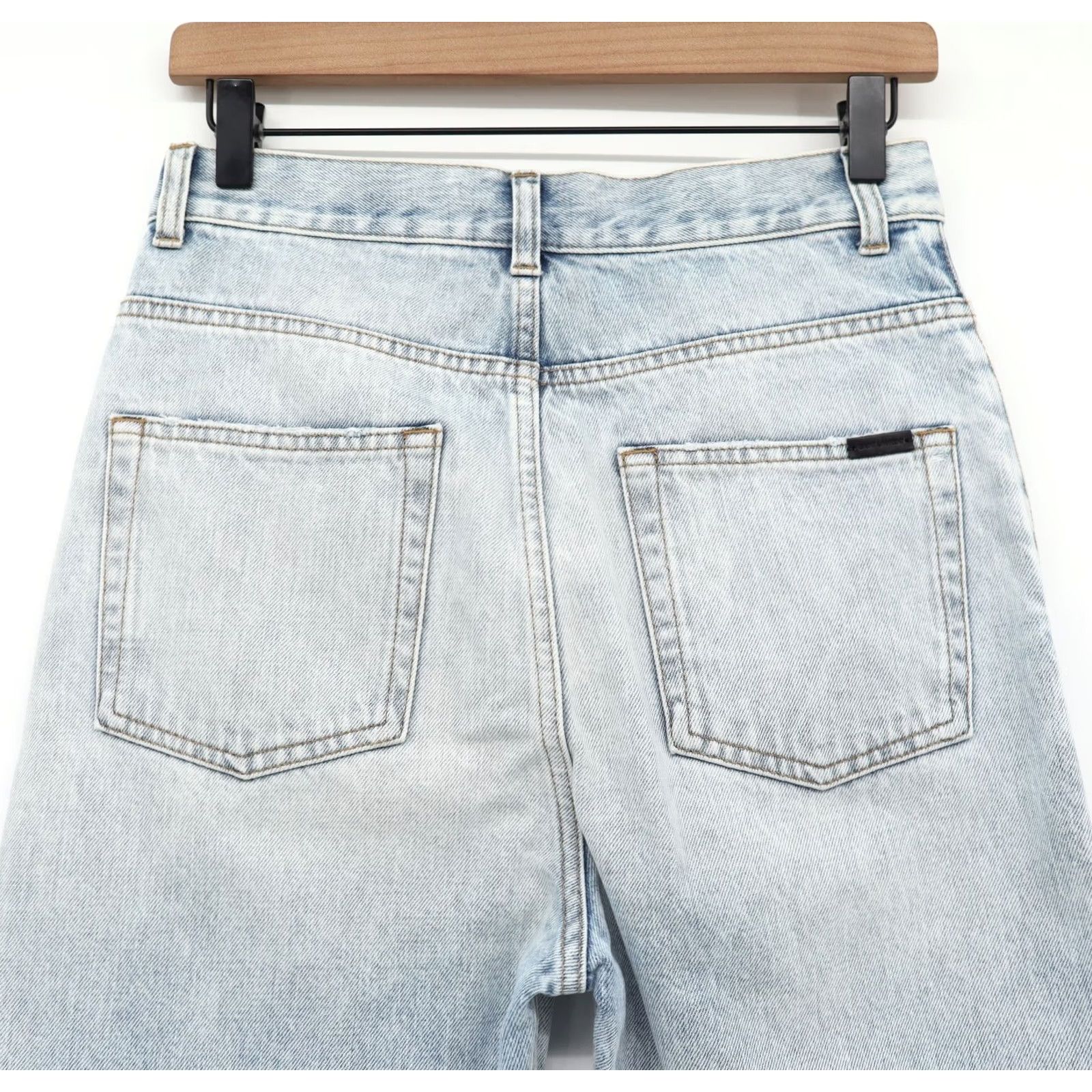 Yves Saint Laurent Saint Laurent Jeans Women's High Rise Straight Leg 28" Inseam 28" 80s Theme Blue 100% Cotton Button Zip Vintage: No Size ONE SIZE - 4 Thumbnail