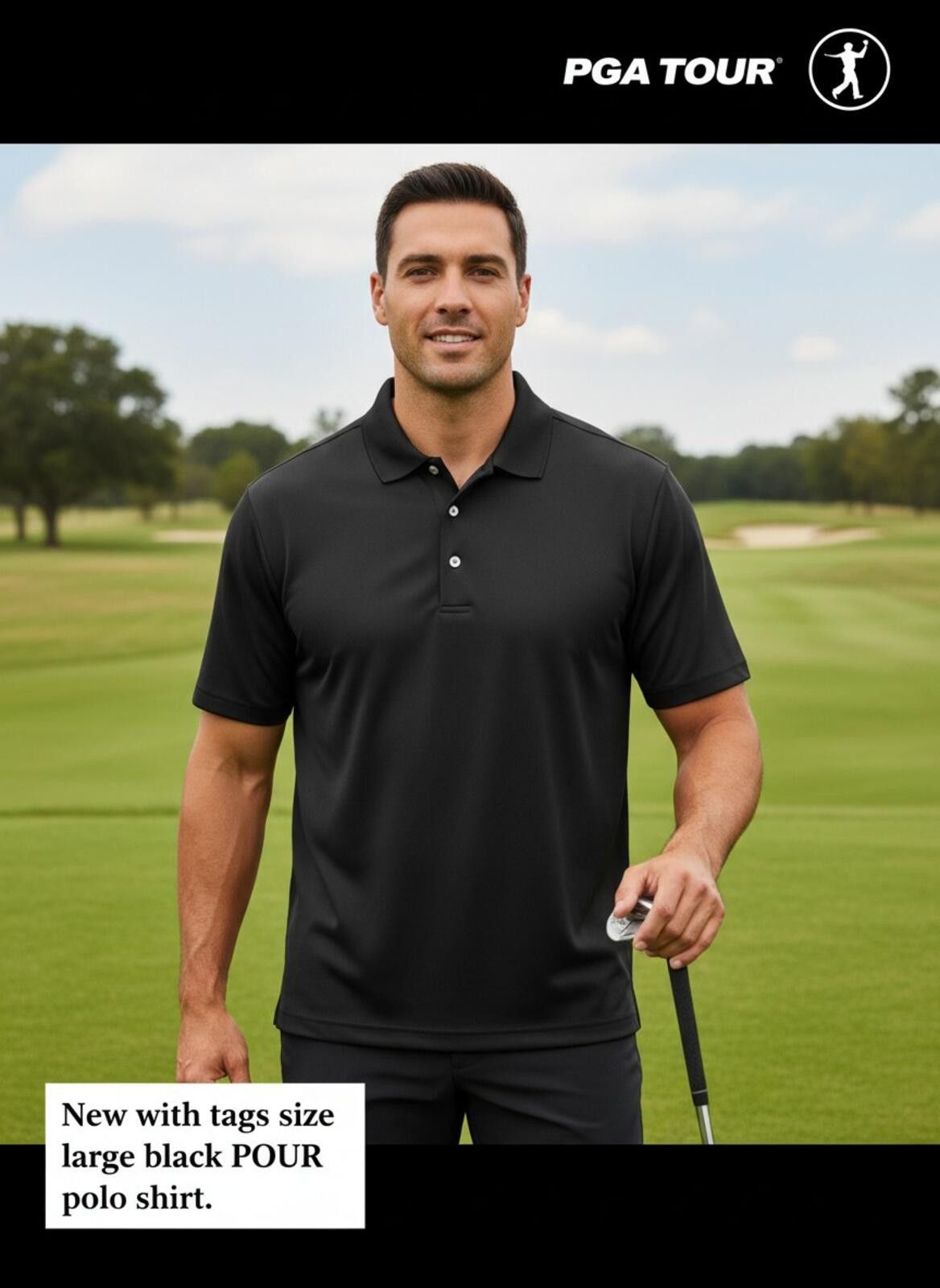 PGA Tour PGA TOUR Black Polo Shirt Size Large New with Tags Size US L / EU 52-54 / 3 - 1 Thumbnail