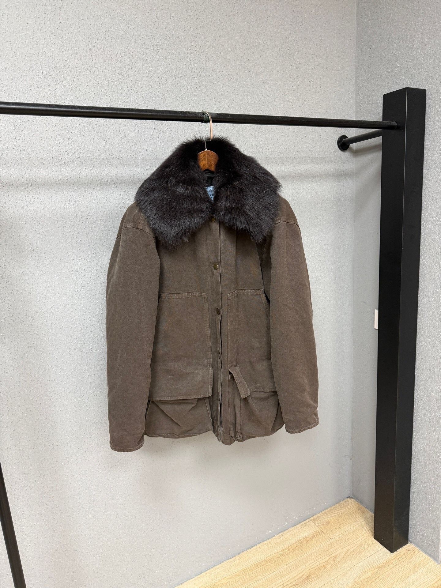 Prada Prada Fur Collar Lumberjack Jacket Size US M / EU 48-50 / 2 - 1 Thumbnail