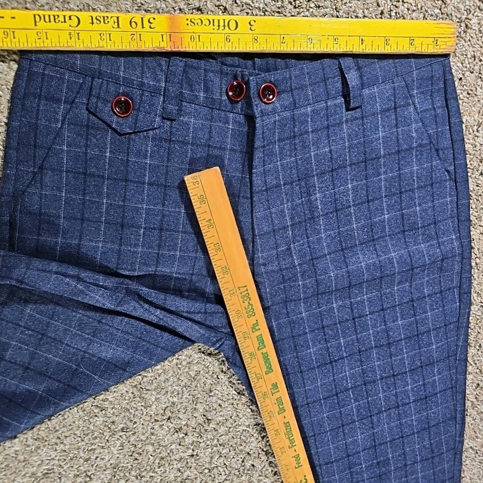 The Unbranded Brand Plaid Windowpane Dress Pants 31x29 Size US 36 / EU 52 - 2 Thumbnail