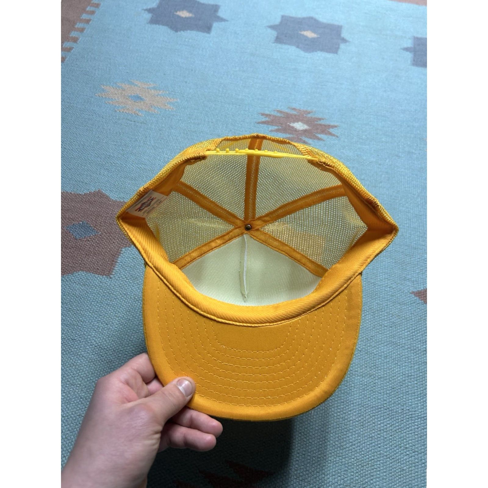 Vintage VINTAGE 90s Trucker Hat Cap Tri City Aggregates white yellow TCA snapback Men Adjustable Hat Size ONE SIZE - 5 Thumbnail