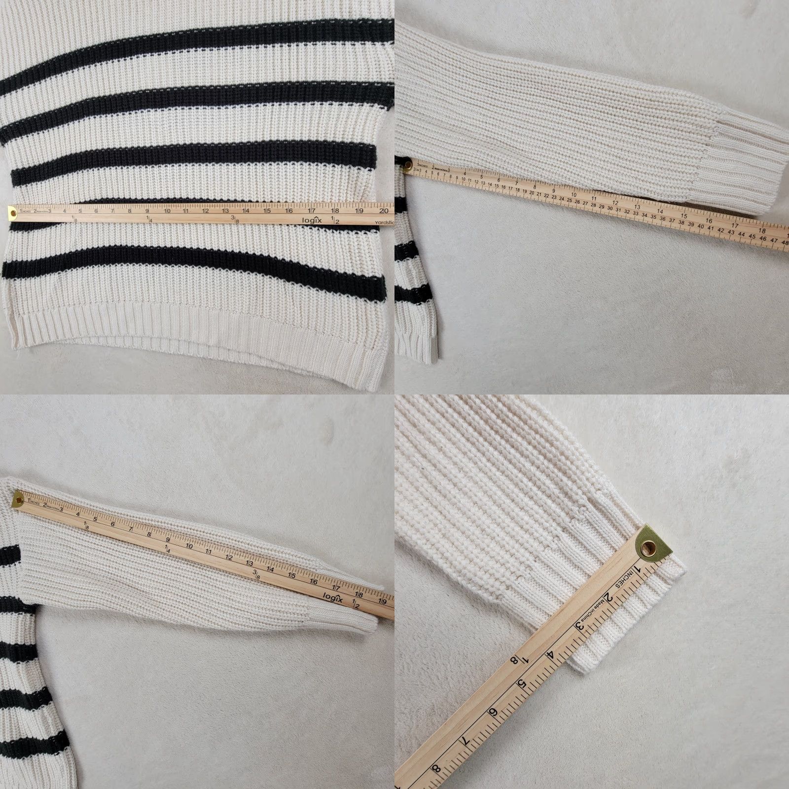 Sanctuary Sanctuary Striped Sweater Knit Women's Size M Black/White Raglan Sleeve Pullover Regular Colorful 1/4 Zip Mens Womens Girls Size M / US 6-8 / IT 42-44 - 8 Thumbnail