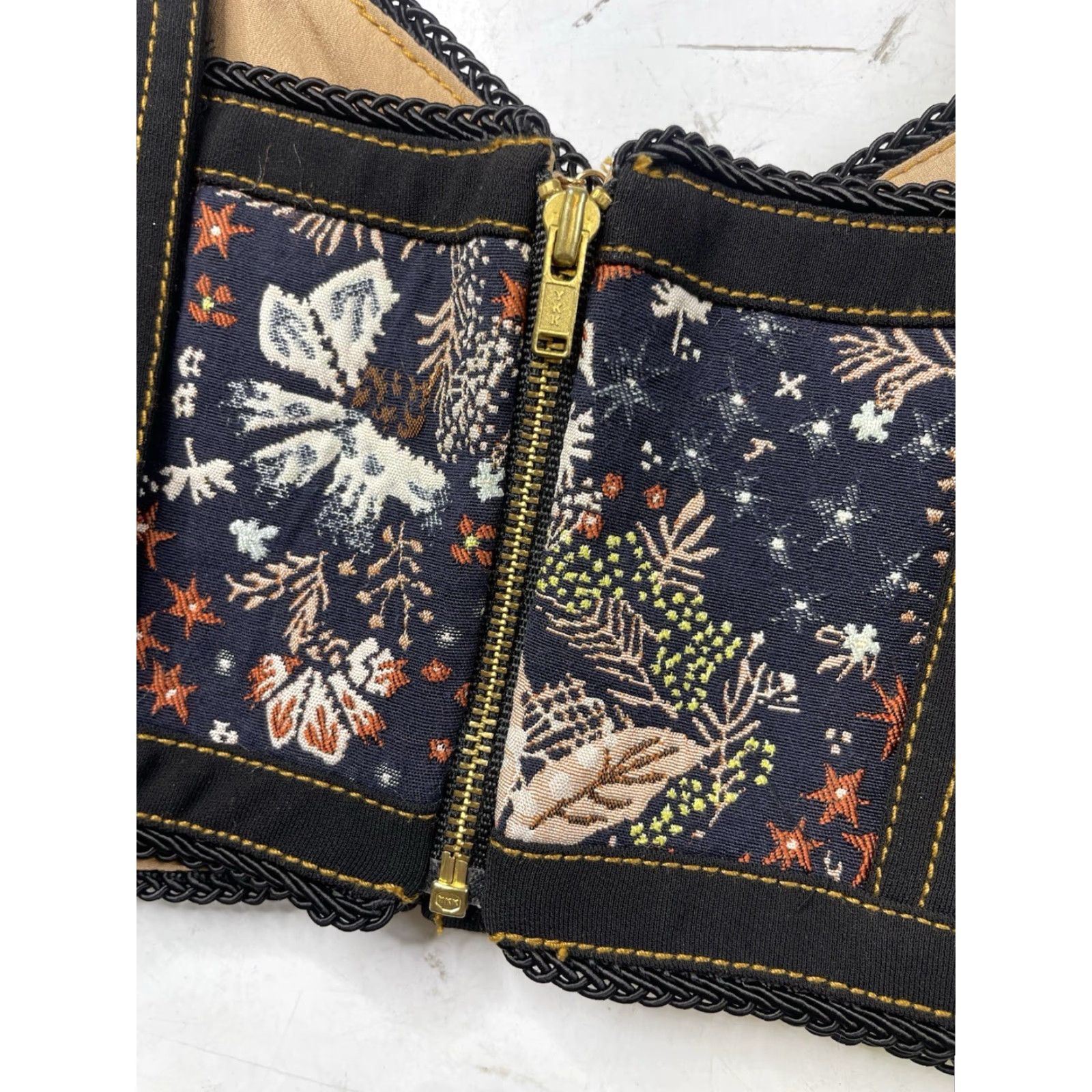 Self-Portrait Self Portrait Crop Top UK10 US6 Floral Jacquard Bustier Size M / US 6-8 / IT 42-44 - 4 Thumbnail