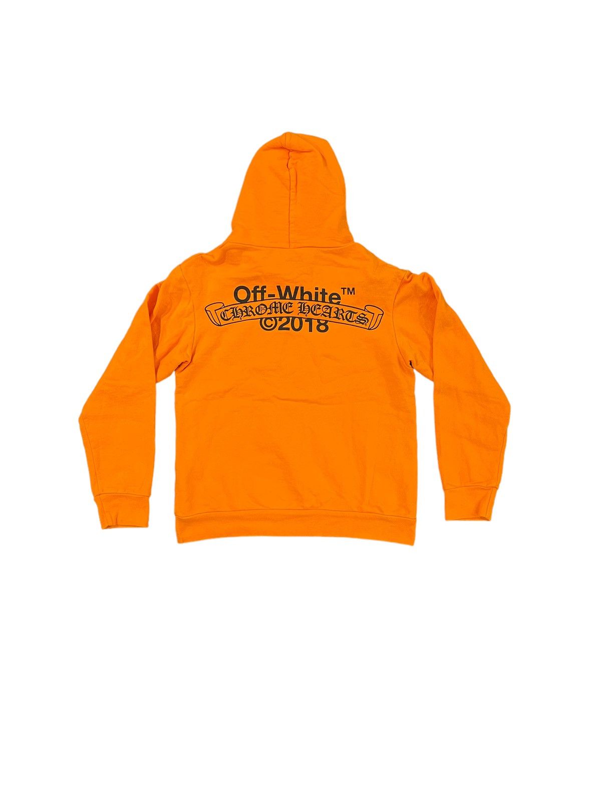 image of Chrome Hearts x Off White 2018 Off White Orange Hoodie, Men's (Size Medium)