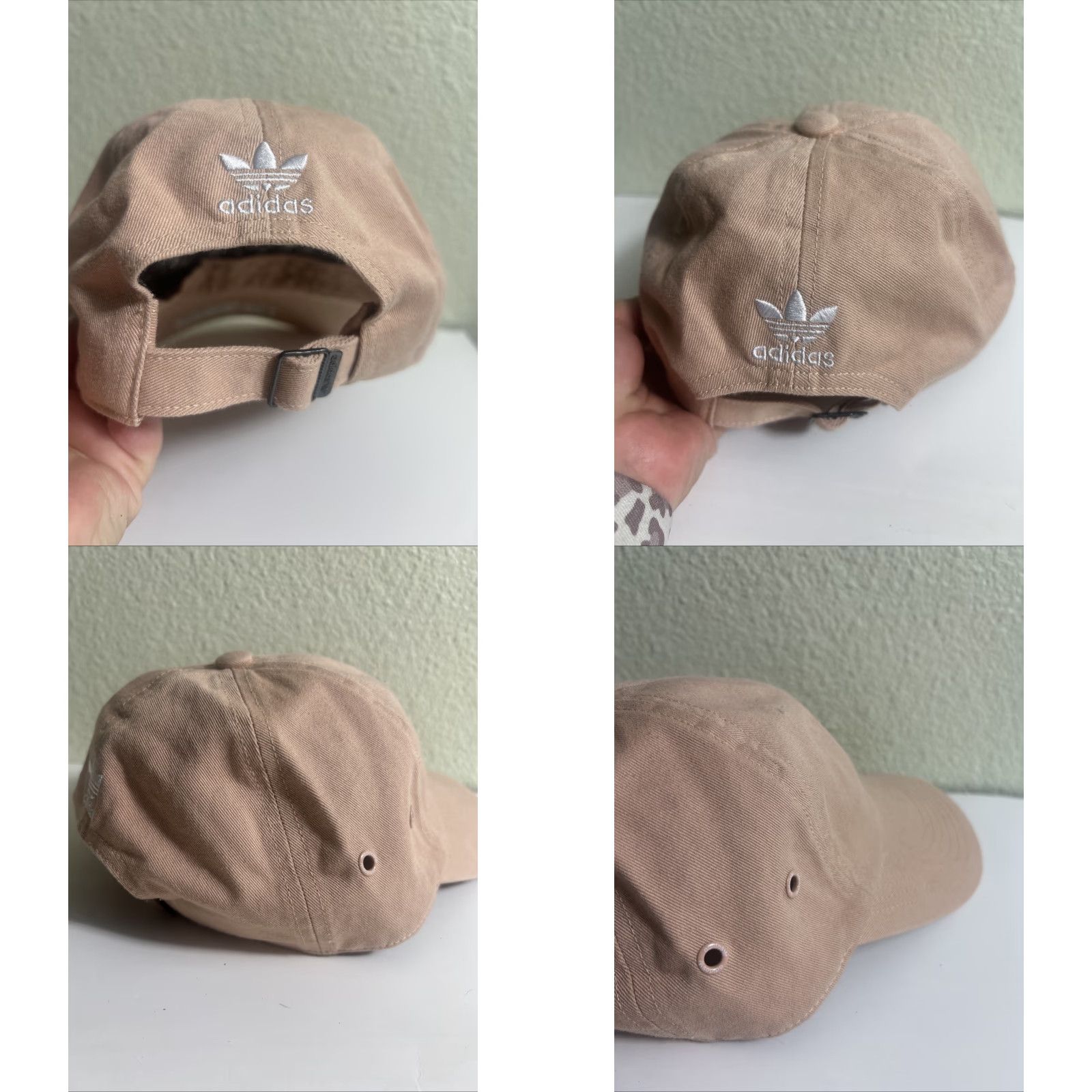 Adidas Adidas Originals Women's Pearl Pink Relaxed Mini Logo Adjustable Baseball Cap | Pink Knit Cotton Adjustable Adults Womens Cap Size ONE SIZE - 8 Thumbnail