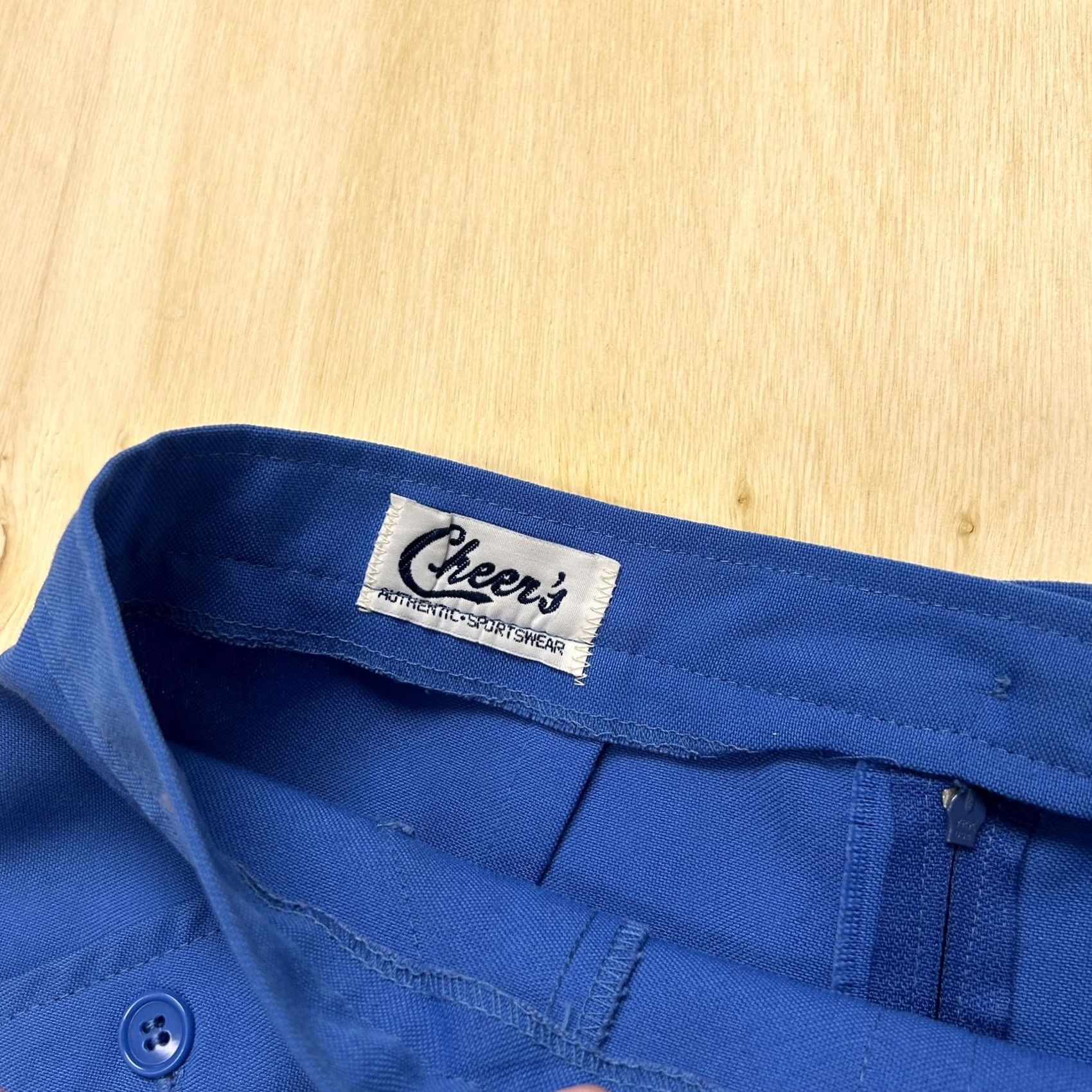 Vintage VINTAGE Cheer's Skirt Womens 9/10 Blue A-Line Midi Zip High Waist Pockets Button United States Union Made Womens Size 30" / US 8 / IT 44 - 2 Thumbnail