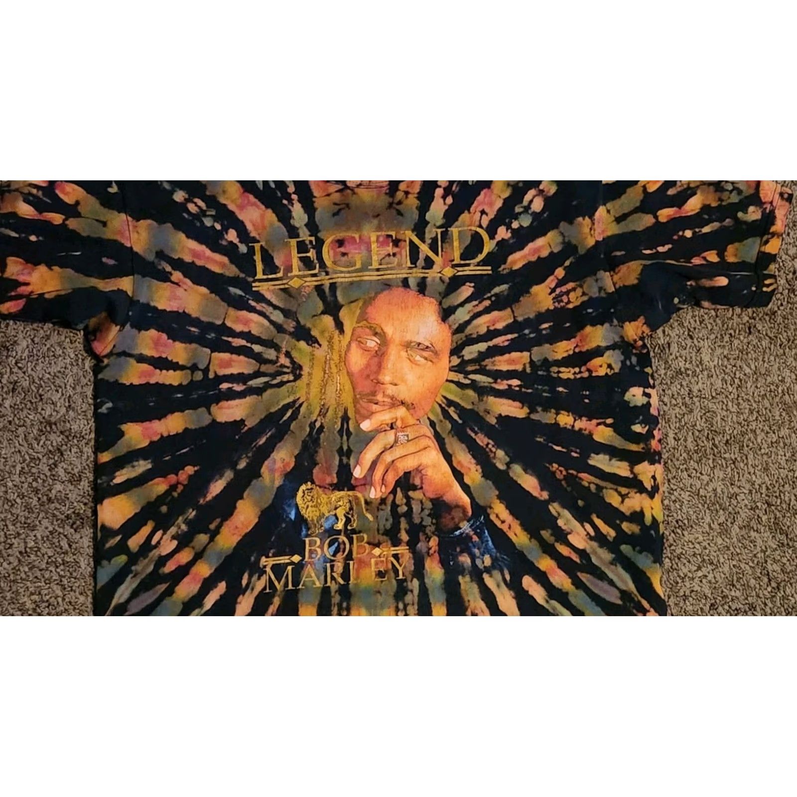 Vintage VINTAGE Bob Marley Lion Tie Dye shirt L reggae Jamaica 90s Band Music Zion Rootswear Mens Size US L / EU 52-54 / 3 - 2 Thumbnail