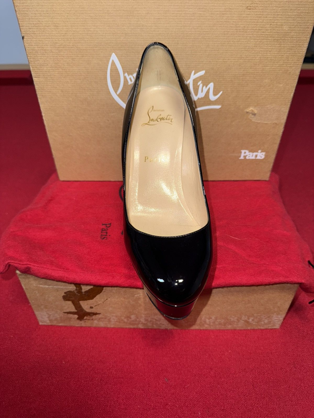 Christian Louboutin Christian Louboutin Bianca 120 Patent Calf Platform Pumps Size US 6.5 / IT 36.5 - 2 Thumbnail