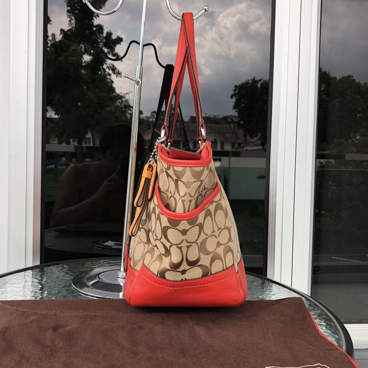 Coach COACH 23297 PARK SIGNATURE JACQUARD CARRIE TOTE BAG BURGUNDY Size ONE SIZE - 7 Thumbnail