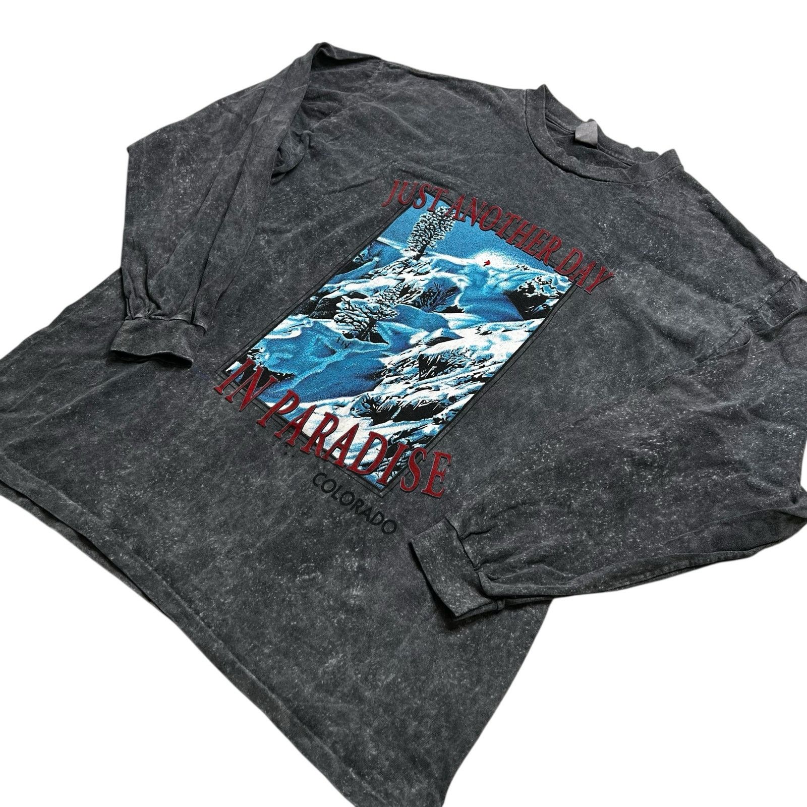 Vintage Vintage gray long-sleeve t-shirt "Just Another Day XL Size US L / EU 52-54 / 3 - 9 Thumbnail