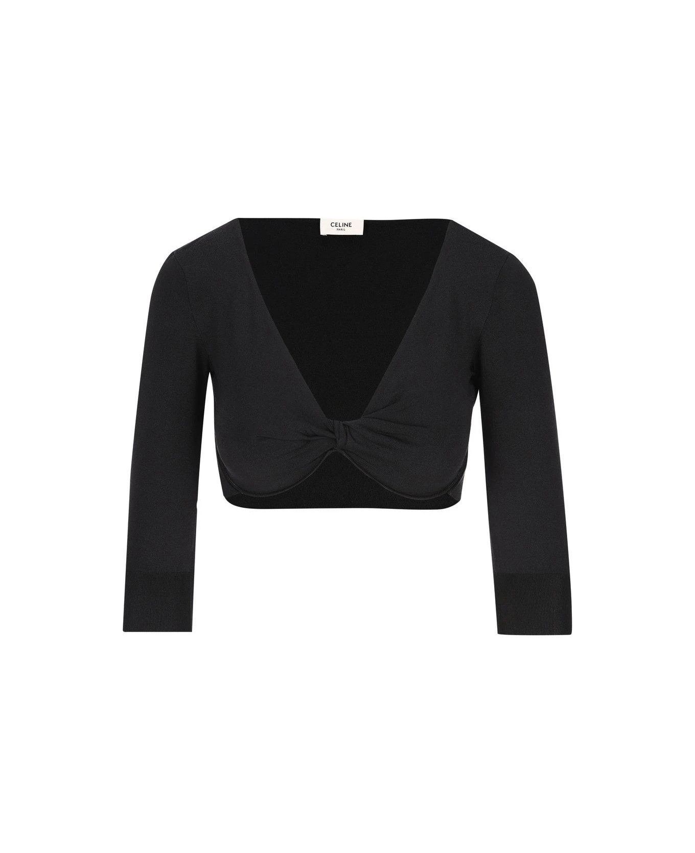 Celine o1y0725 Crop Top in Black Size XS / US 0-2 / IT 36-38 - 1 Thumbnail