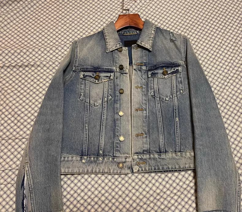 Yves Saint Laurent YSL Saint Laurent Limited Edition Ripped Denim Jacket Size M / US 6-8 / IT 42-44 - 1 Thumbnail