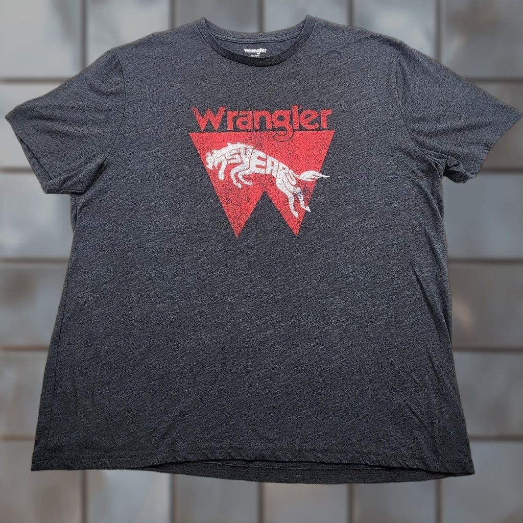 Wrangler Wrangler Shirt Mens 2XL Gray 75 Years Anniversary Graphic Tee T-Shirt Western Size US XXL / EU 58 / 5 - 1 Thumbnail
