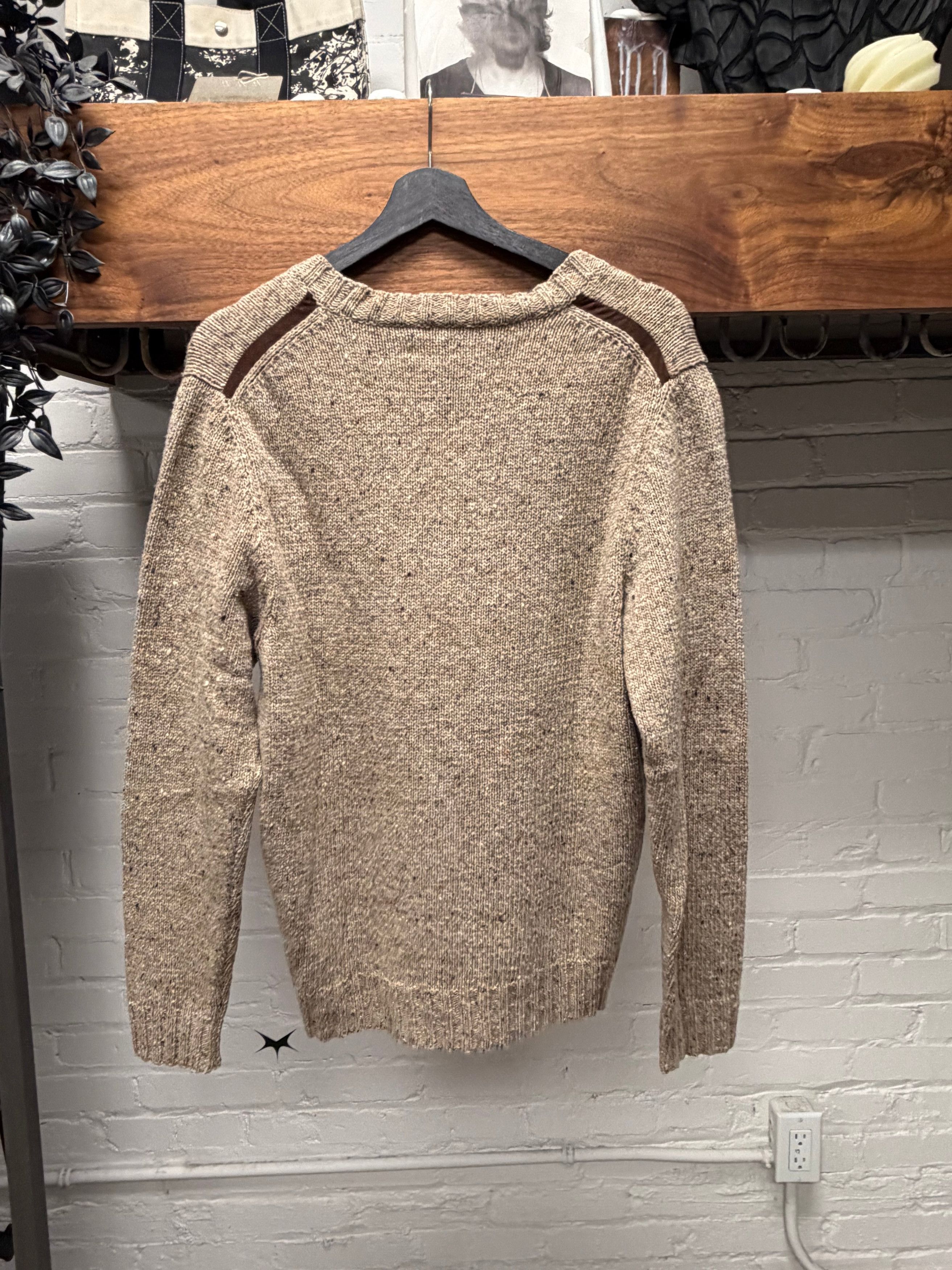 Saint Laurent Paris Saint Laurent Flocked Wool ‘YSL’ Pin Logo Knit Sweater Size US L / EU 52-54 / 3 - 4 Thumbnail