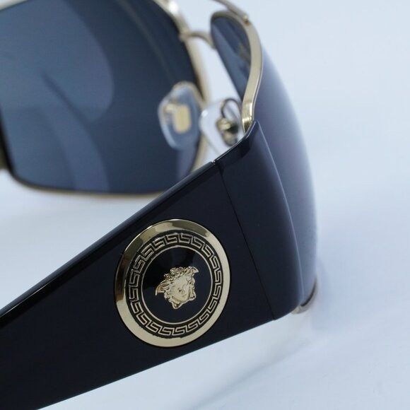 Versace Versace VE2163 100287 Sunglasses Gold/Black Rectangle Frame Size ONE SIZE - 7 Thumbnail