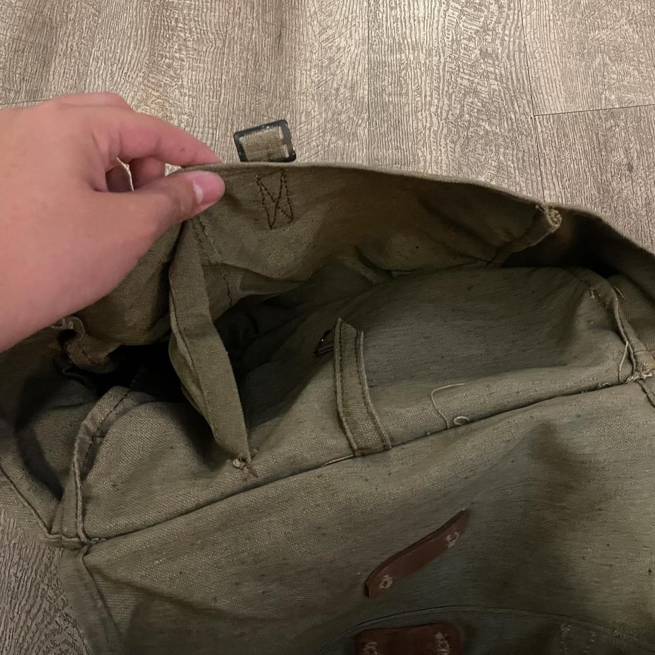 Vintage Vintage Antique Canvas Military Green Messager Shoulder Bag Size ONE SIZE - 4 Thumbnail