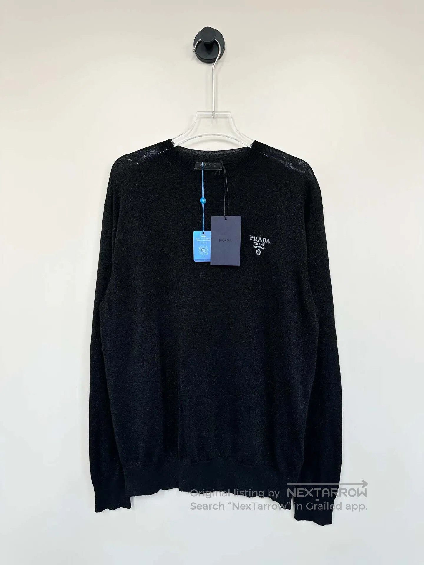 Prada Prada Black Letter Logo Wool Knit Sweater| Size US M / EU 48-50 / 2 - 1 Thumbnail