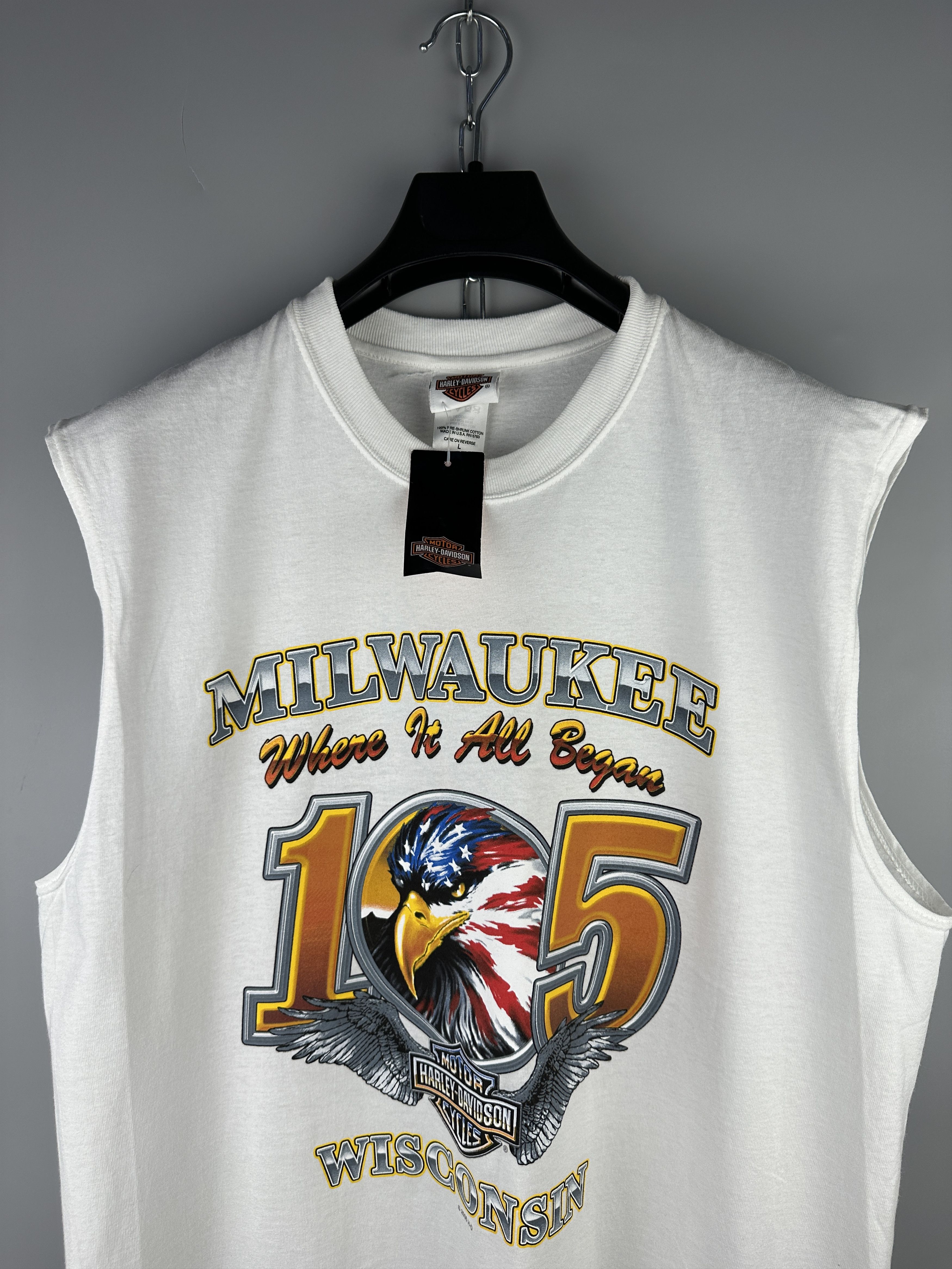 Harley Davidson × Vintage NEW Vtg 2006 Harley Davidson Big Logo Vest Top Size US L / EU 52-54 / 3 - 4 Thumbnail