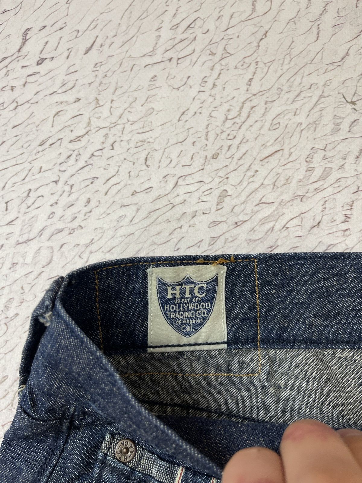 Handmade HTC Hollywood Trading Company cotton hemp selvedge denim Size US 31 - 10 Thumbnail
