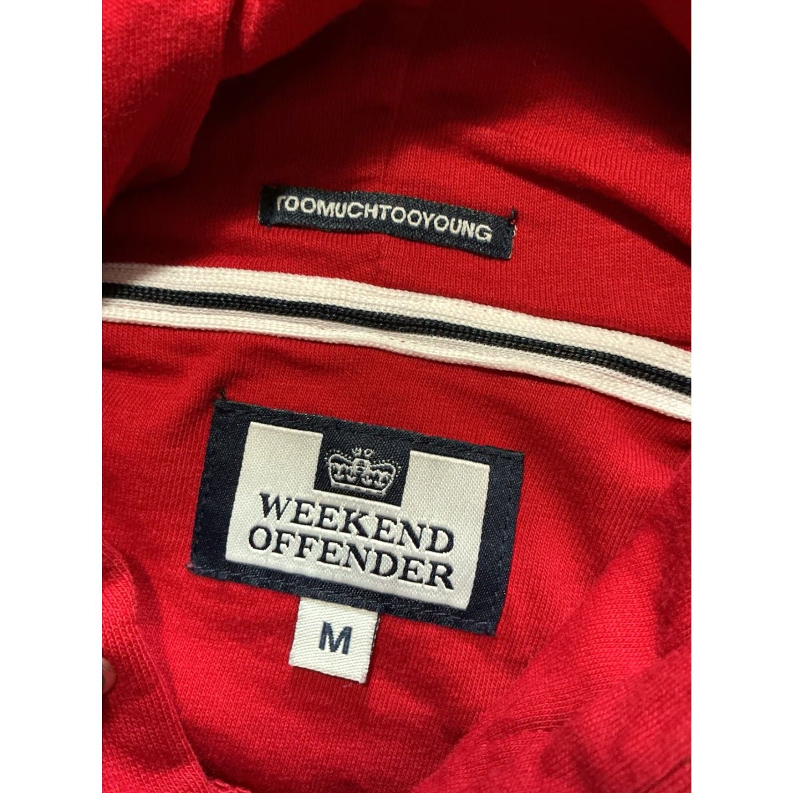 Weekend Offender VINTAGE Weekend Offender HM Service Crown Graphic Admit Nothing Red Pullover Hoodie M Mens Size US M / EU 48-50 / 2 - 7 Thumbnail