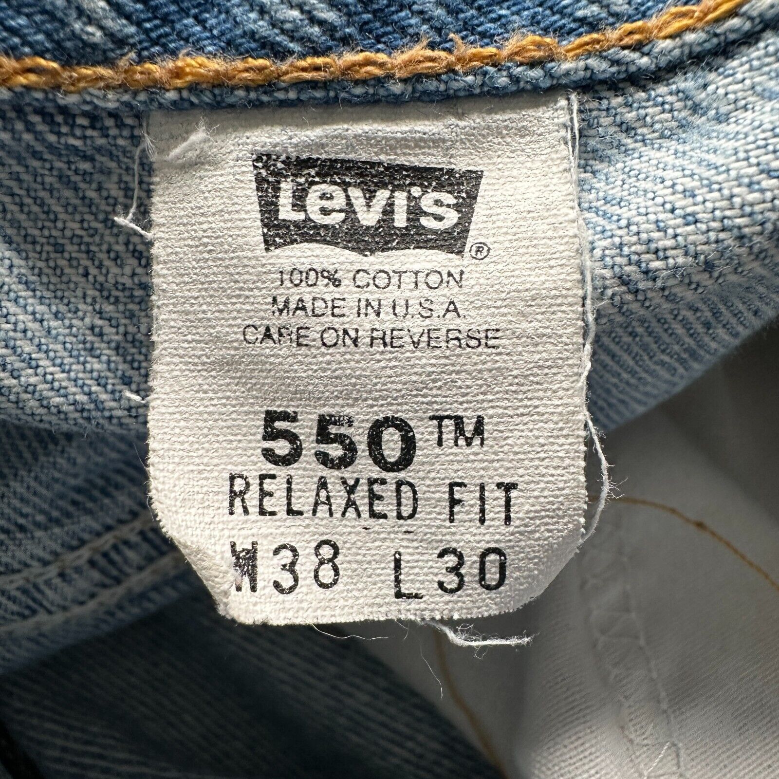 Levi's Vintage Levis 550 Jeans Mens 38 x 30 Blue Denim Cotton Size US 38 / EU 54 - 5 Thumbnail
